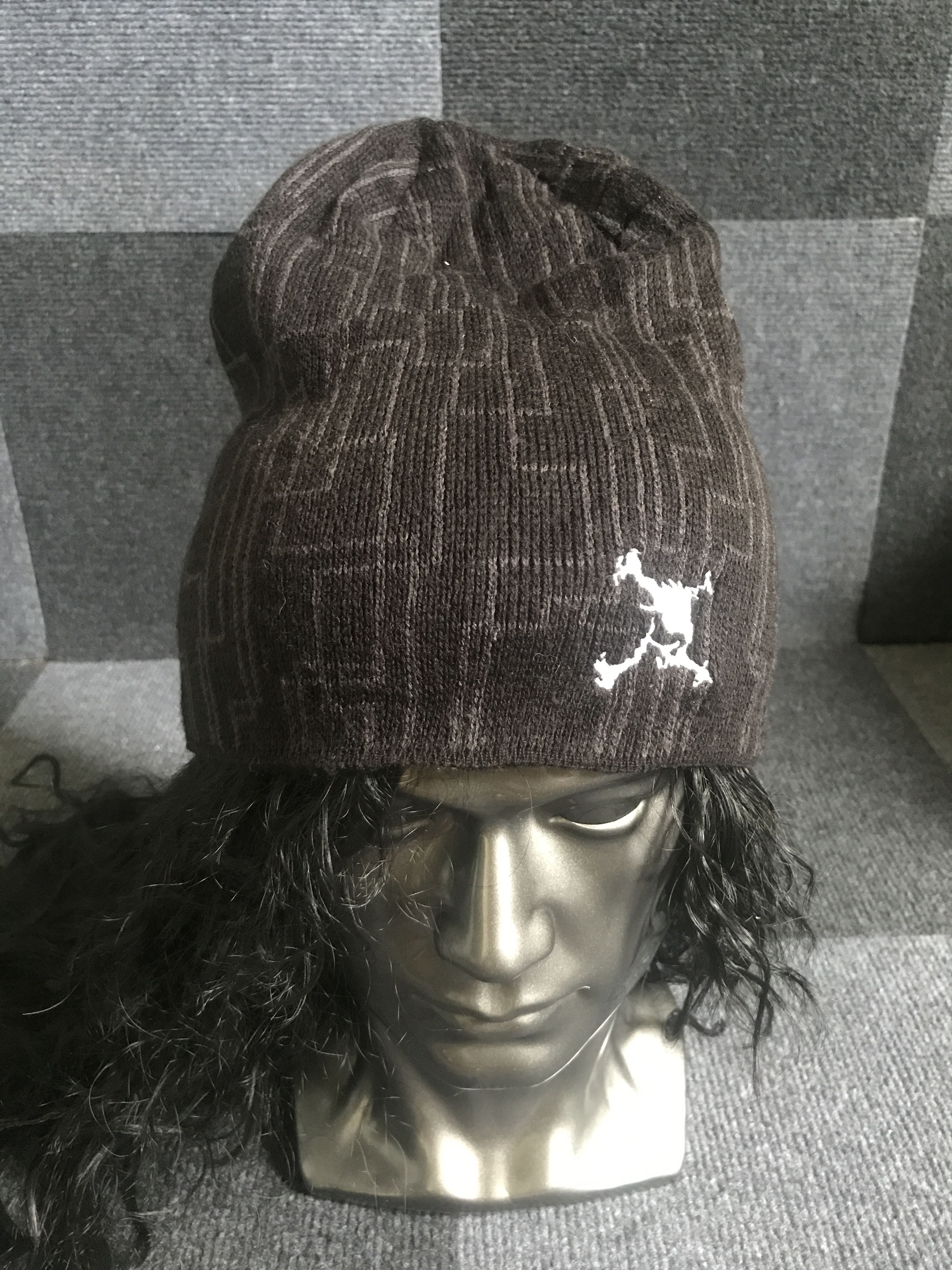 image of Bsc106 Oakley Mazy Twin Embroidery Beanie in Mazy Motive Black, Men's