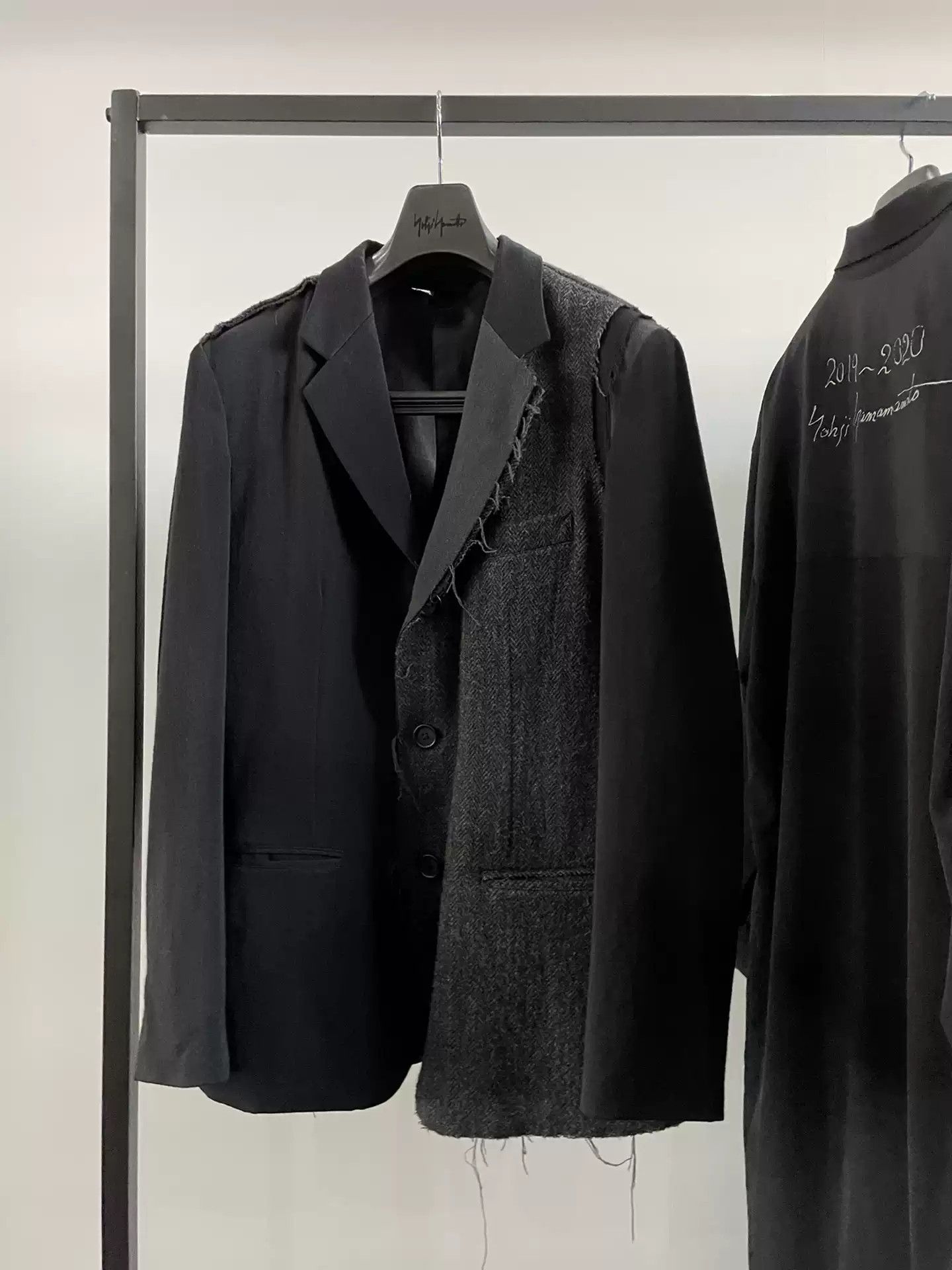 Pre-owned Yohji Yamamoto 15aw Splicing Suit Dmgd In Black