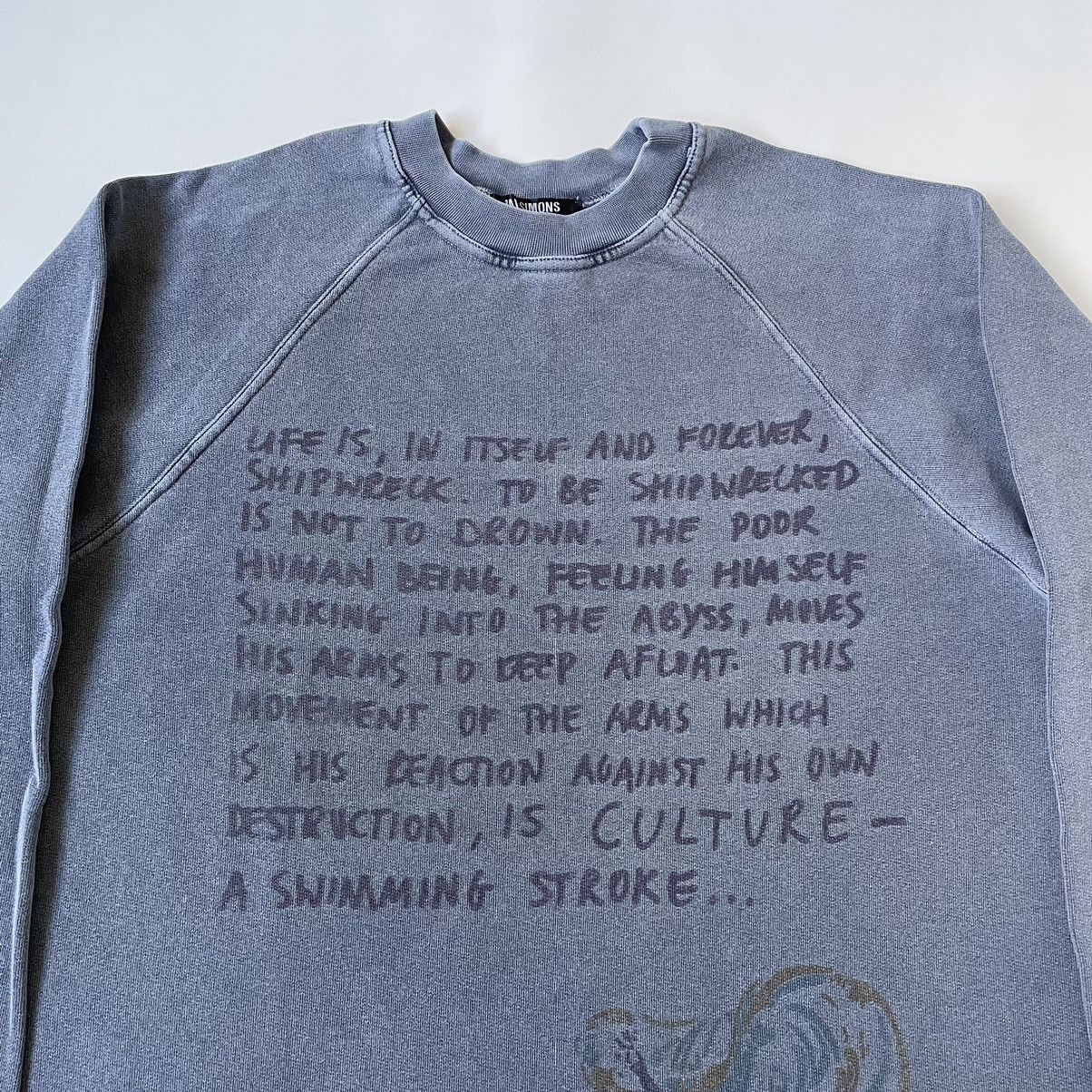 Raf Simons A/W 04 ‘Waves’ Shipwrecked Print Sweatshirt Size US M / EU 48-50 / 2 - 2 Thumbnail