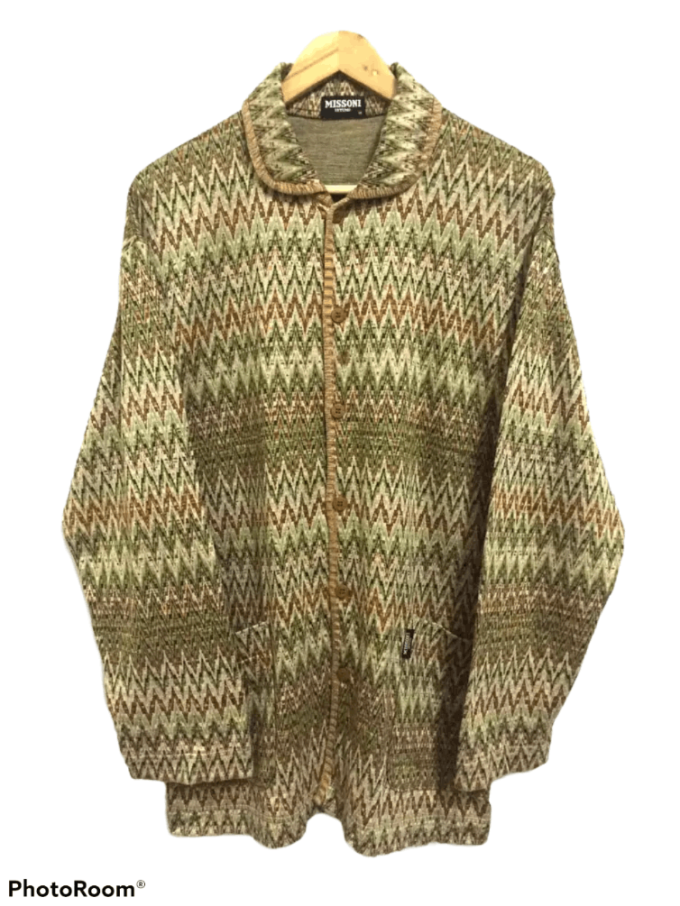 Vintage Missoni Istimo multicolor zigzag cardigan sweater