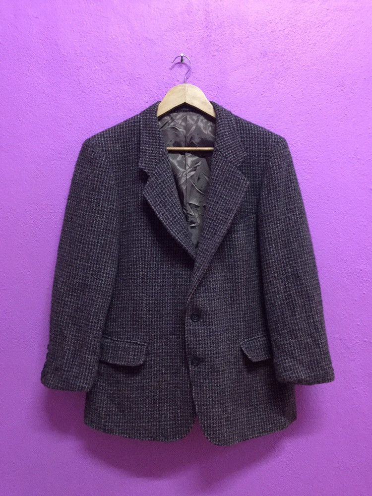 image of Vintage Harris Tweed Wool Jackets in Brown, Men's (Size Large)