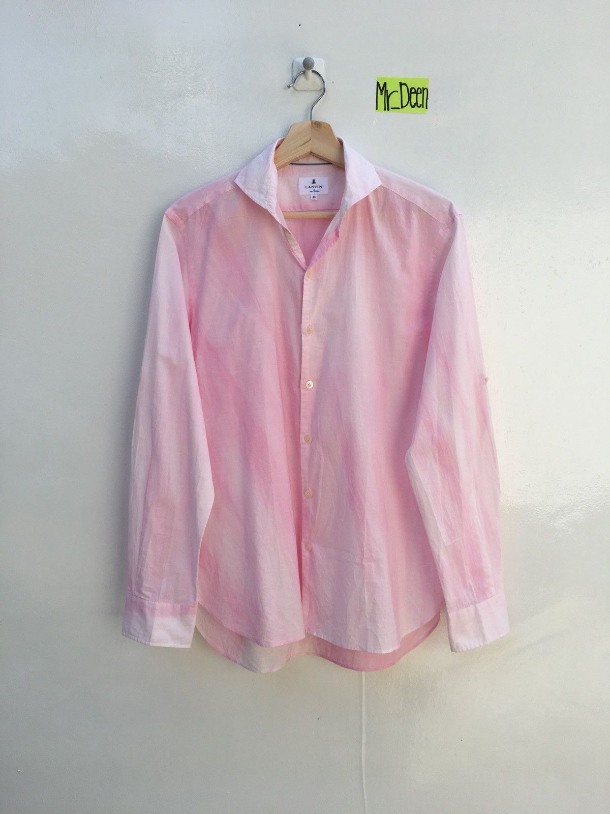 image of Lanvin En Blue Dyed Colored Shirt in Pink, Men's (Size Medium)