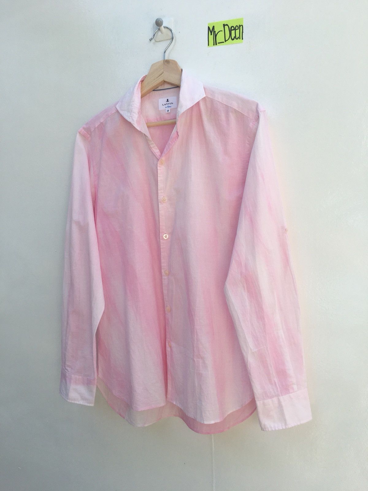 Lanvin Lanvin en blue Dyed Colored Shirt Size US M / EU 48-50 / 2 - 2 Thumbnail