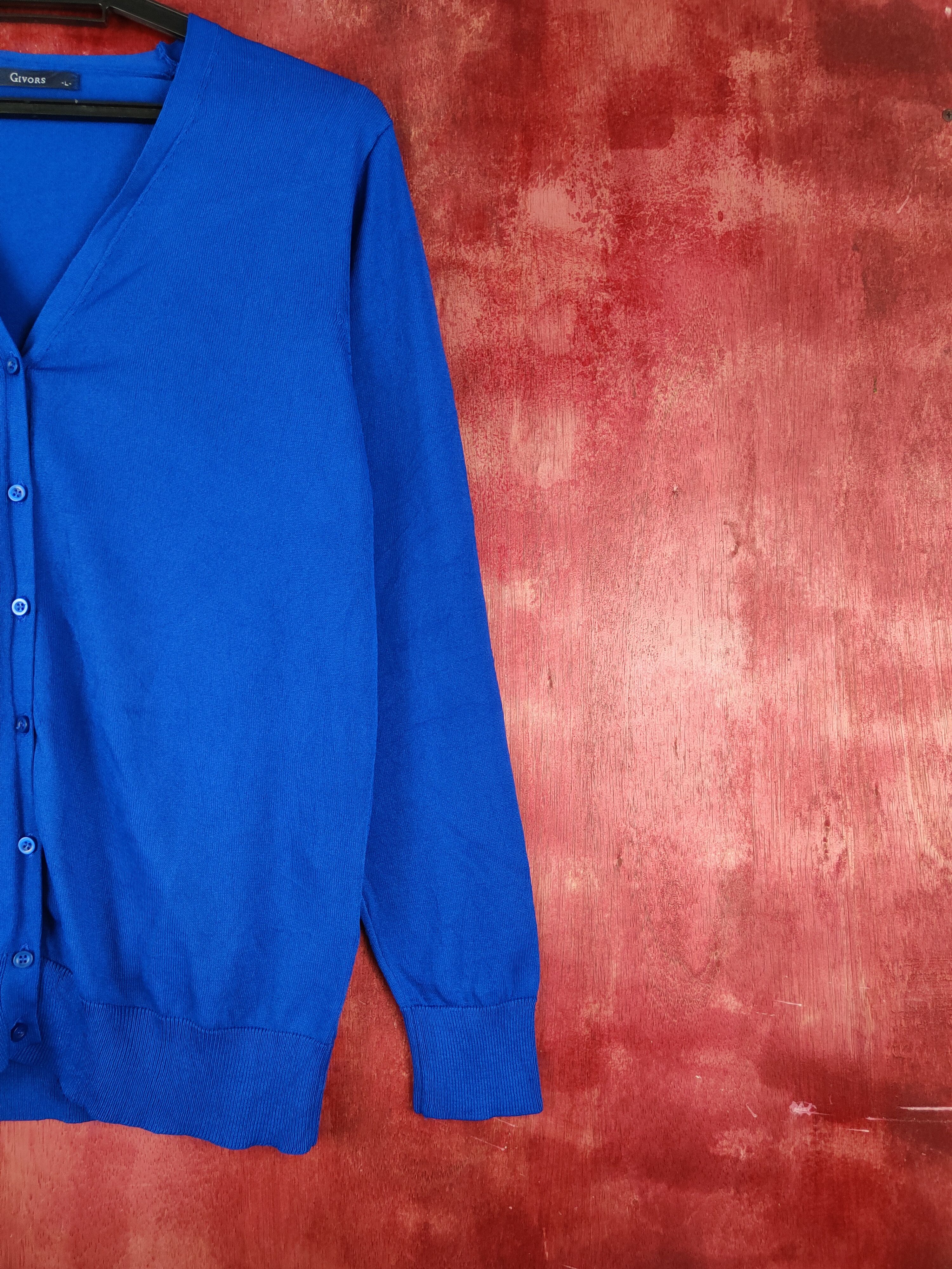 Homespun Knitwear × Japanese Brand Givors Blue Cardigan plain knitwear #S928 Size M / US 6-8 / IT 42-44 - 5 Thumbnail