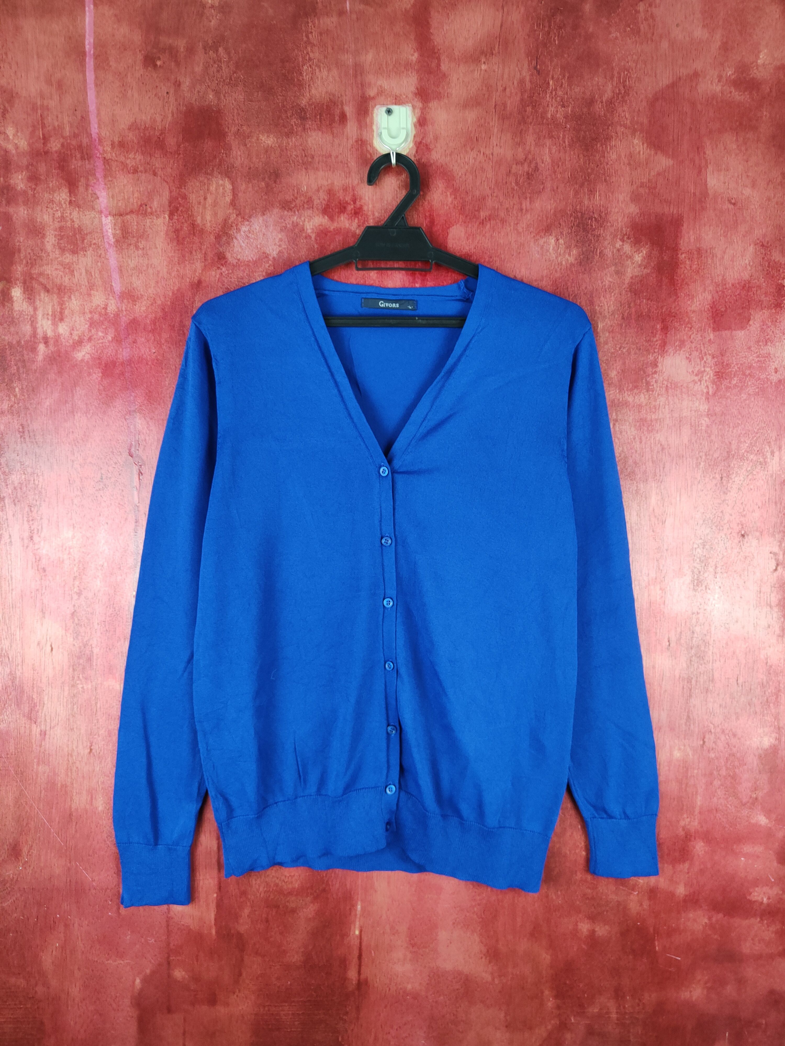 Homespun Knitwear × Japanese Brand Givors Blue Cardigan plain knitwear #S928 Size M / US 6-8 / IT 42-44 - 1 Thumbnail