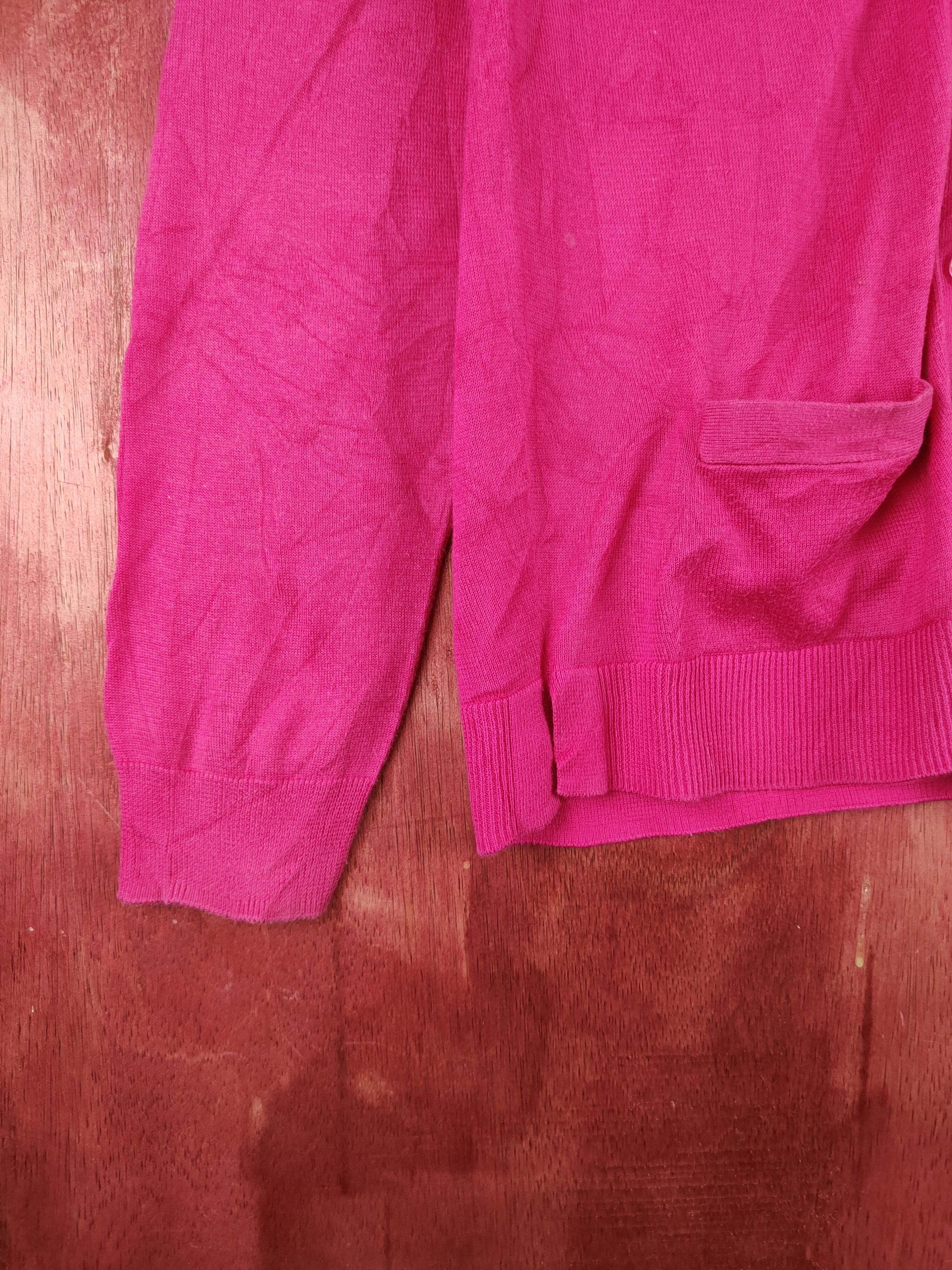 Japanese Brand Lacoste Pink Cardigan knitwear plain streetwear #S930 Size M / US 6-8 / IT 42-44 - 4 Thumbnail