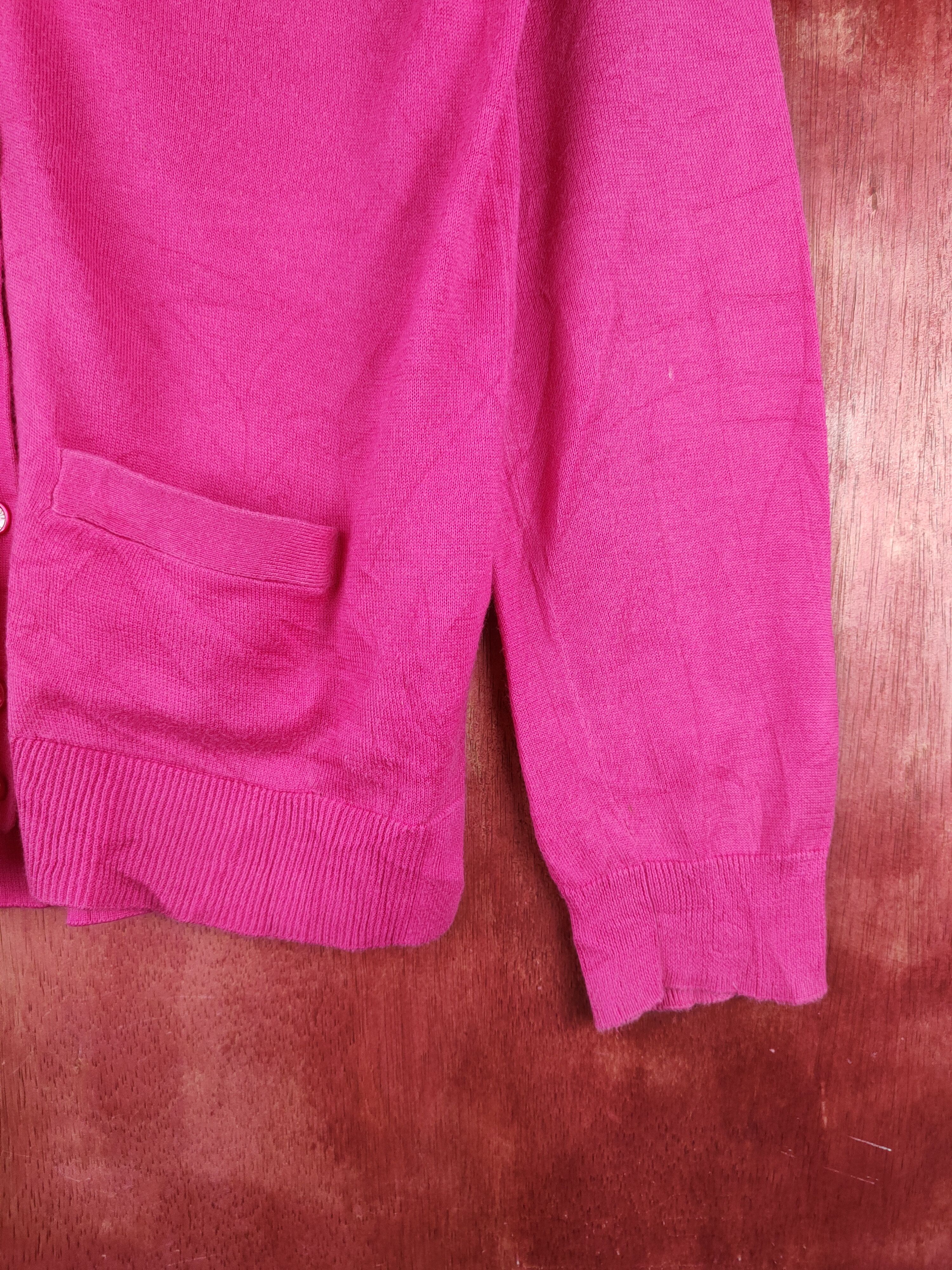Japanese Brand Lacoste Pink Cardigan knitwear plain streetwear #S930 Size M / US 6-8 / IT 42-44 - 6 Thumbnail