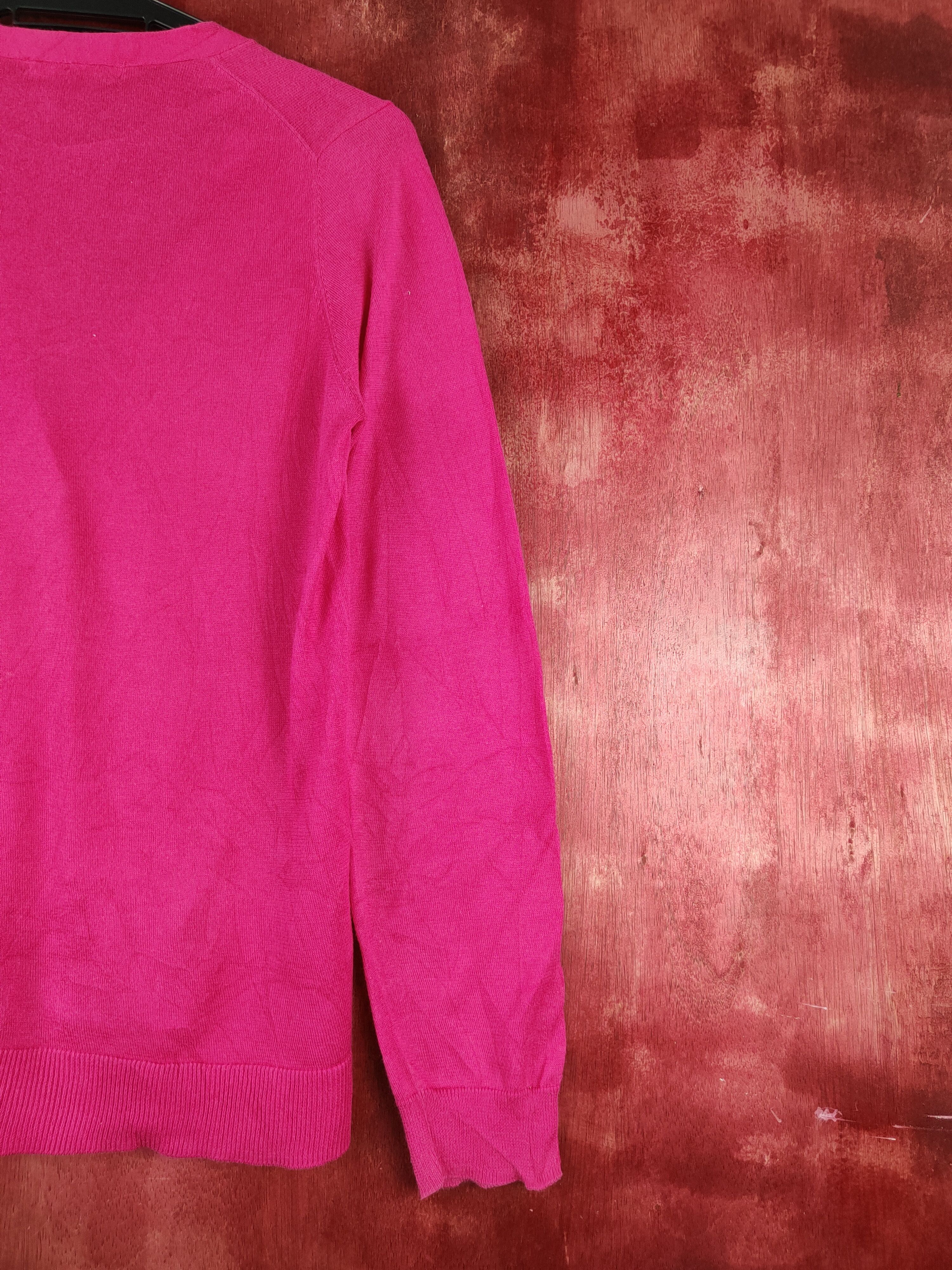 Japanese Brand Lacoste Pink Cardigan knitwear plain streetwear #S930 Size M / US 6-8 / IT 42-44 - 9 Thumbnail