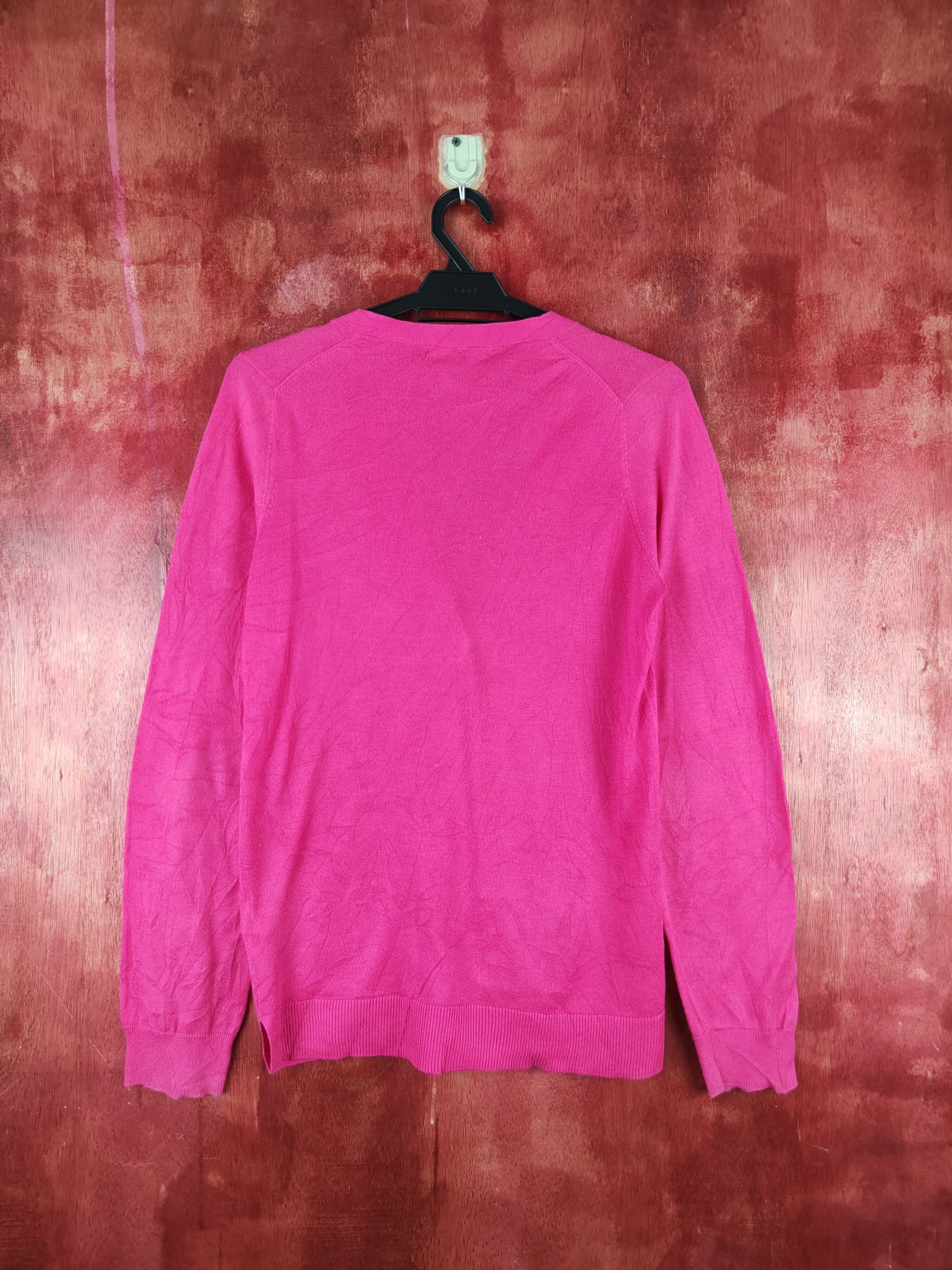 Japanese Brand Lacoste Pink Cardigan knitwear plain streetwear #S930 Size M / US 6-8 / IT 42-44 - 7 Thumbnail