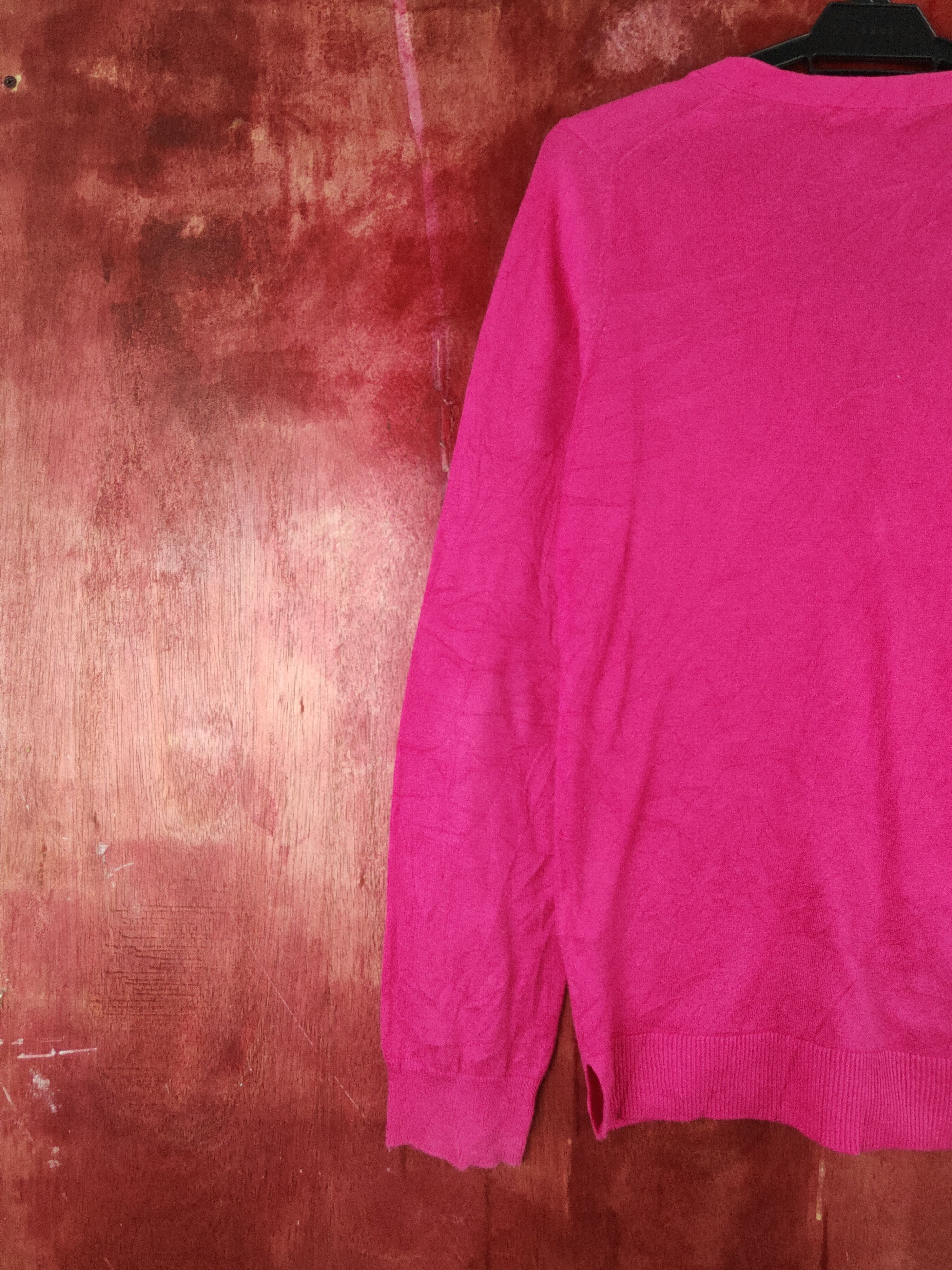 Japanese Brand Lacoste Pink Cardigan knitwear plain streetwear #S930 Size M / US 6-8 / IT 42-44 - 8 Thumbnail