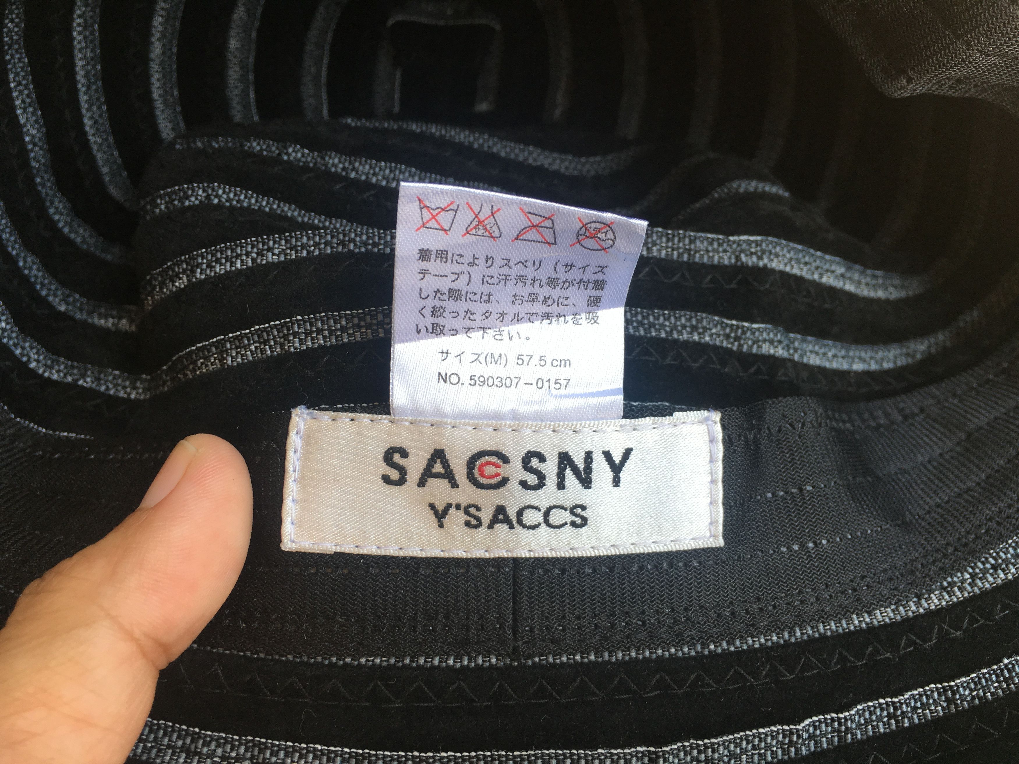 Yohji Yamamoto YOHJI YAMAMOTO Sacsny Y’saccs Black Stripes Bucket Hat Size ONE SIZE - 7 Thumbnail