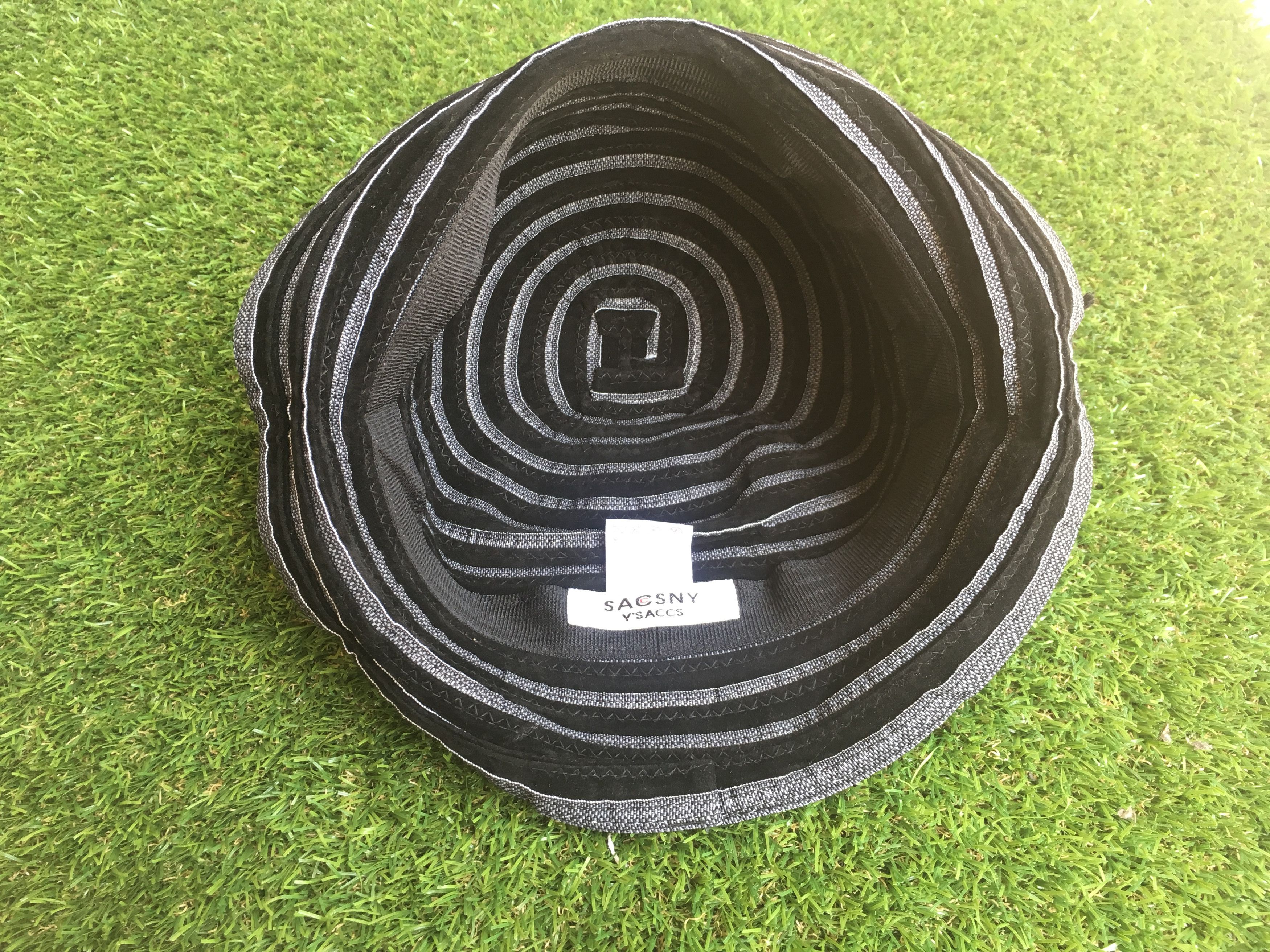 Yohji Yamamoto YOHJI YAMAMOTO Sacsny Y’saccs Black Stripes Bucket Hat Size ONE SIZE - 4 Thumbnail