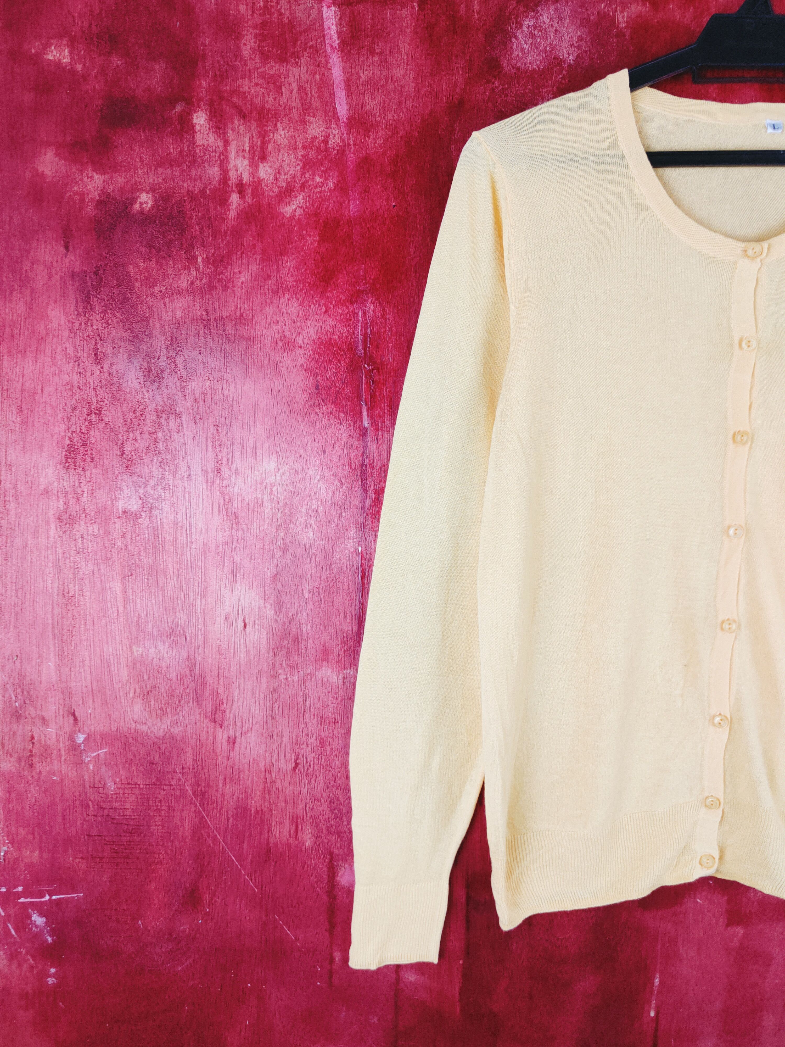 Japanese Brand Japanese Brand Yellow plain Cardigan knitwear #S923 Size M / US 6-8 / IT 42-44 - 3 Thumbnail