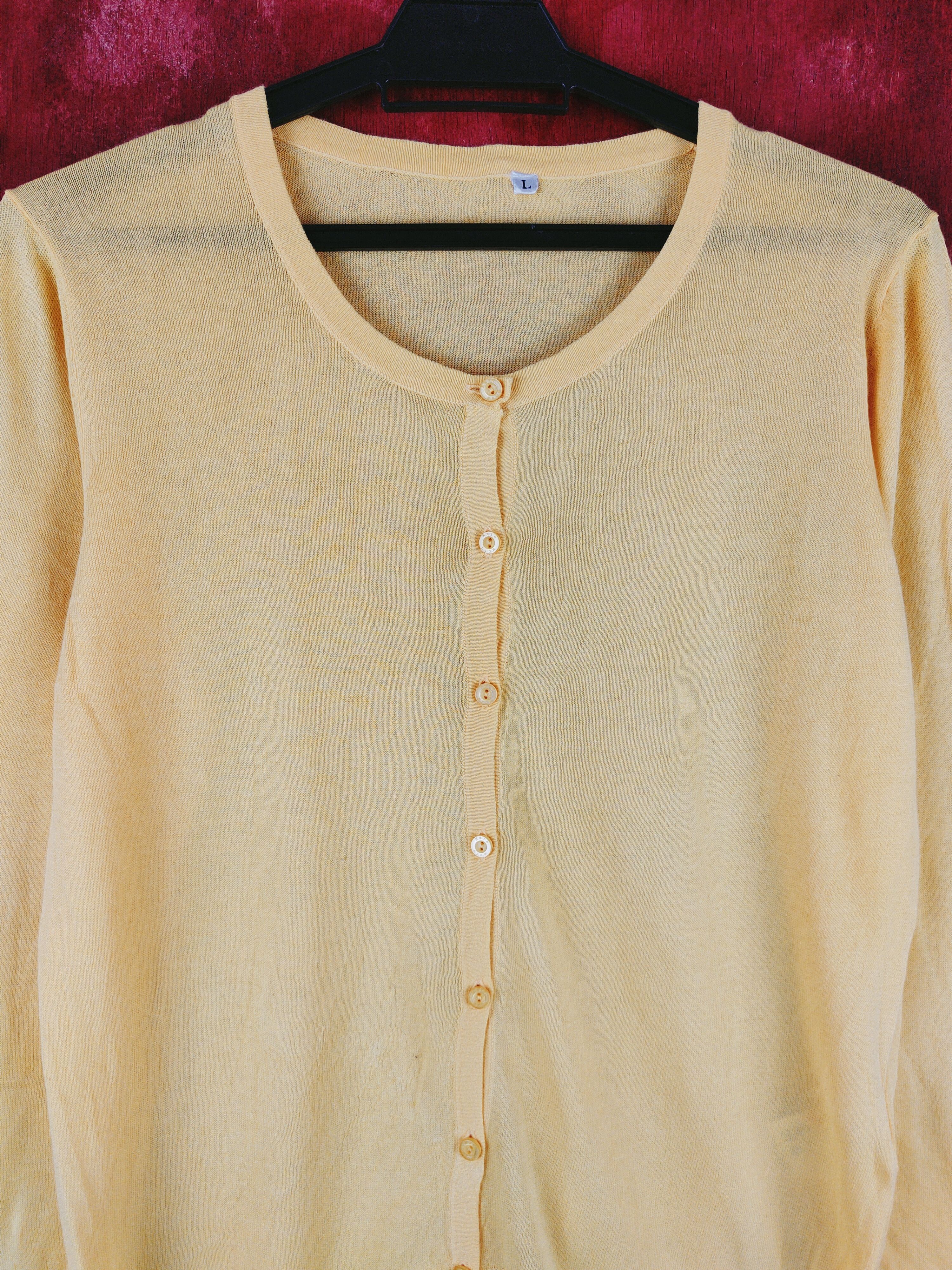 Japanese Brand Japanese Brand Yellow plain Cardigan knitwear #S923 Size M / US 6-8 / IT 42-44 - 2 Thumbnail