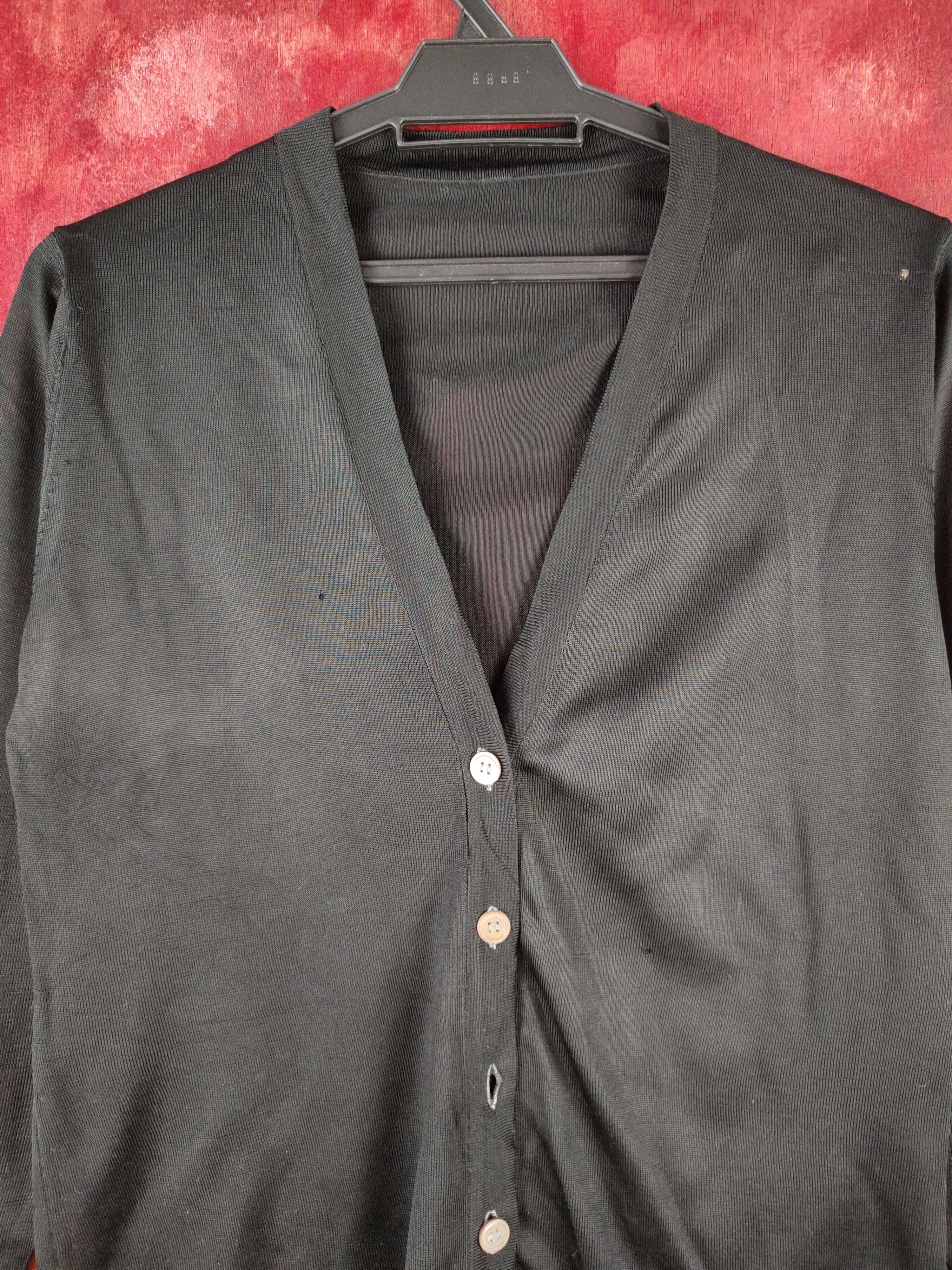 Homespun Knitwear Japanese Brand Black Crochet Meshnet Cardigan #S934 Size M / US 6-8 / IT 42-44 - 2 Thumbnail