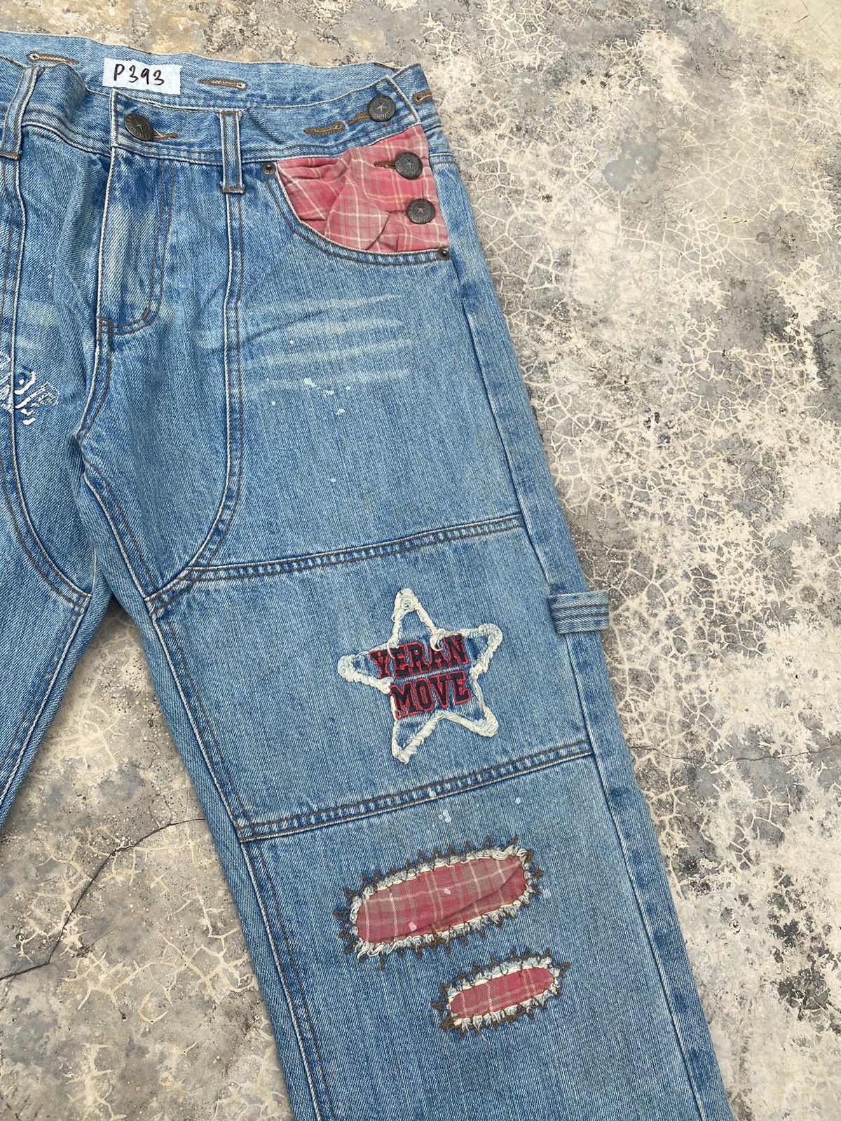 Hysteric Glamour Vintage Japanese Unbrand Distressed and Patchwork Pant Size US 33 - 3 Thumbnail