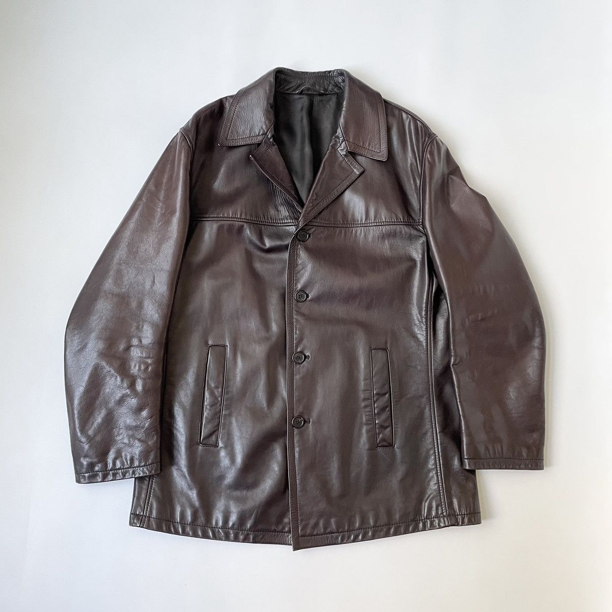 Prada A/W 2000 Leather Overcoat | Grailed