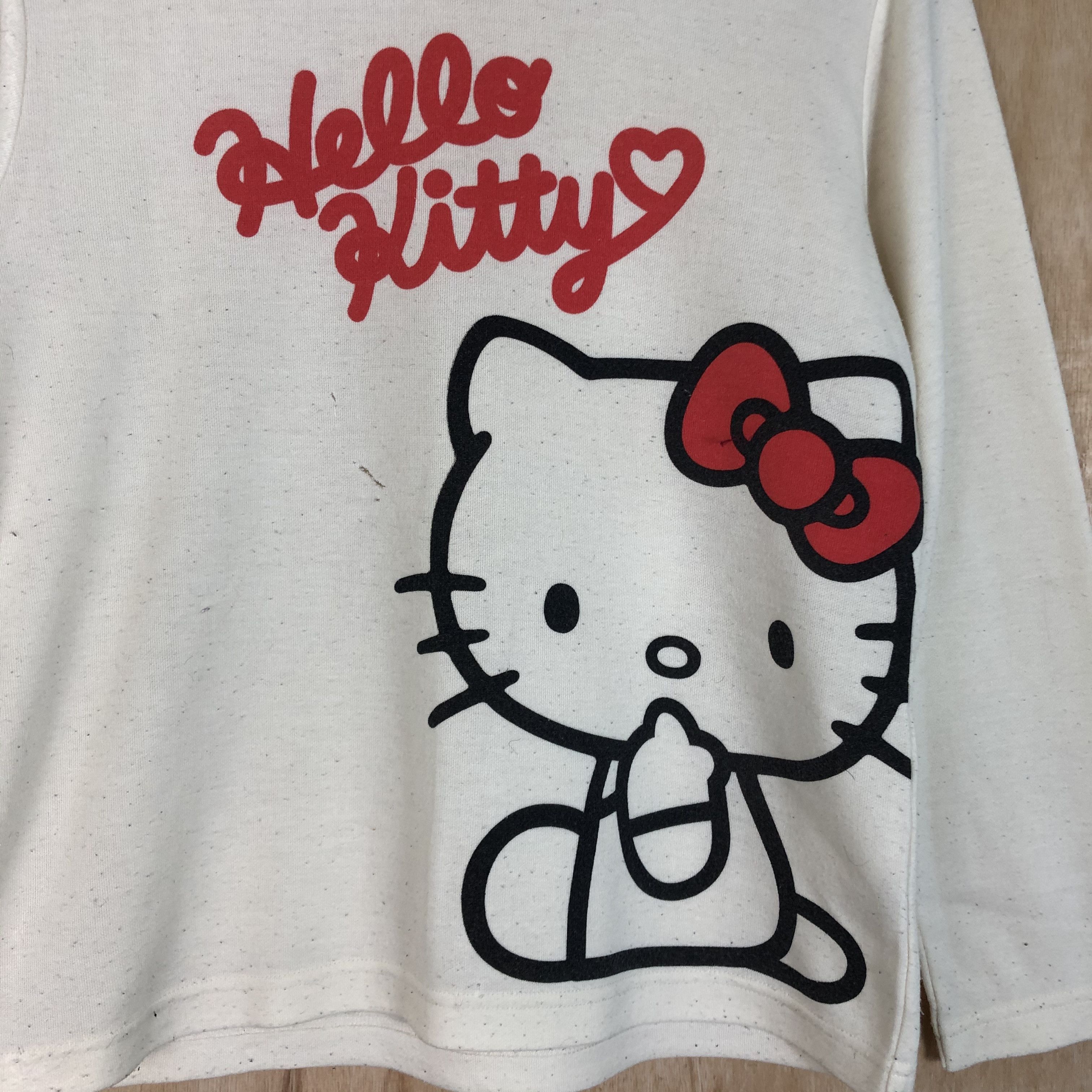 Cartoon Network DLL Hello Kitty White distressed Sweatshirt vintage #c074 Size M / US 6-8 / IT 42-44 - 5 Thumbnail