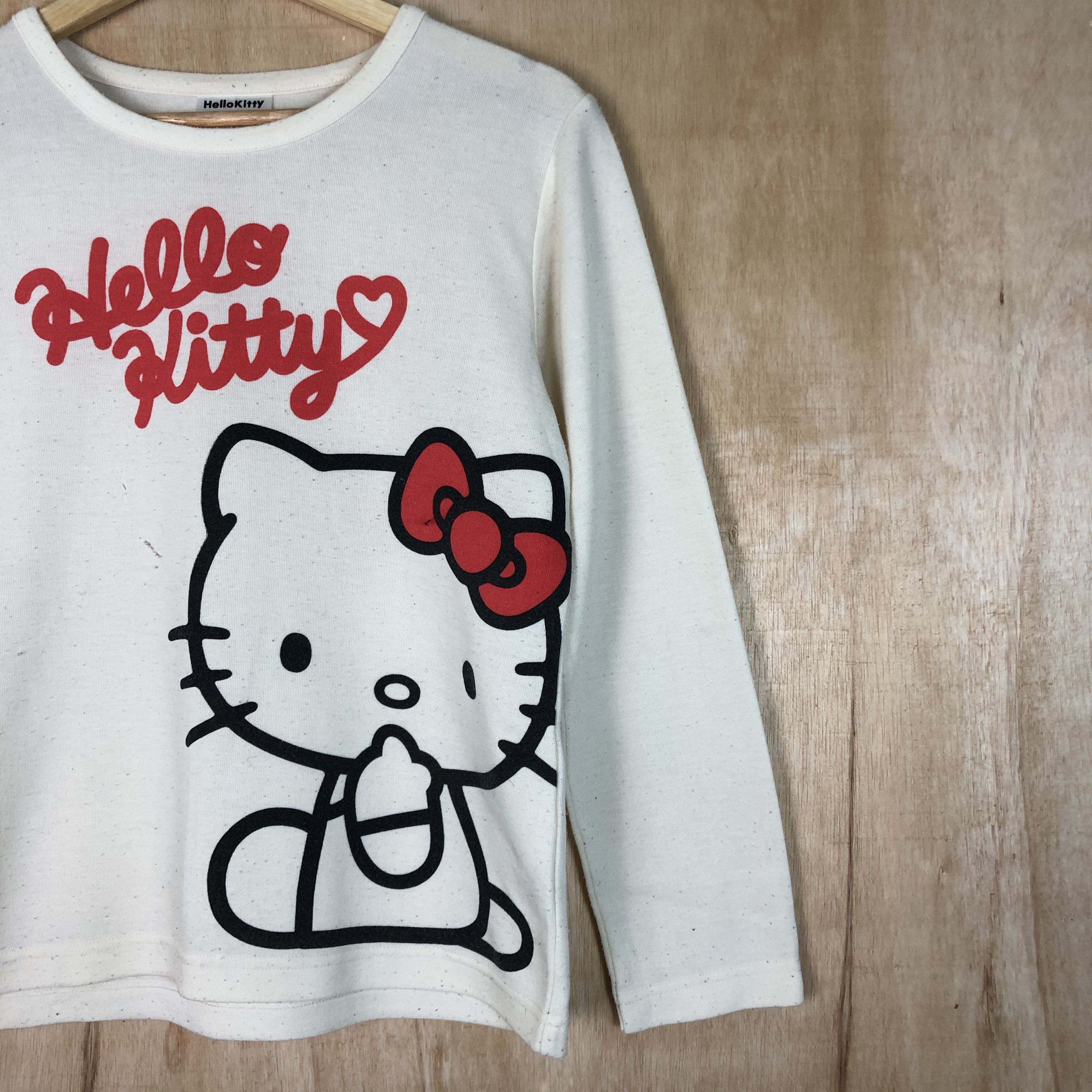Cartoon Network DLL Hello Kitty White distressed Sweatshirt vintage #c074 Size M / US 6-8 / IT 42-44 - 2 Thumbnail