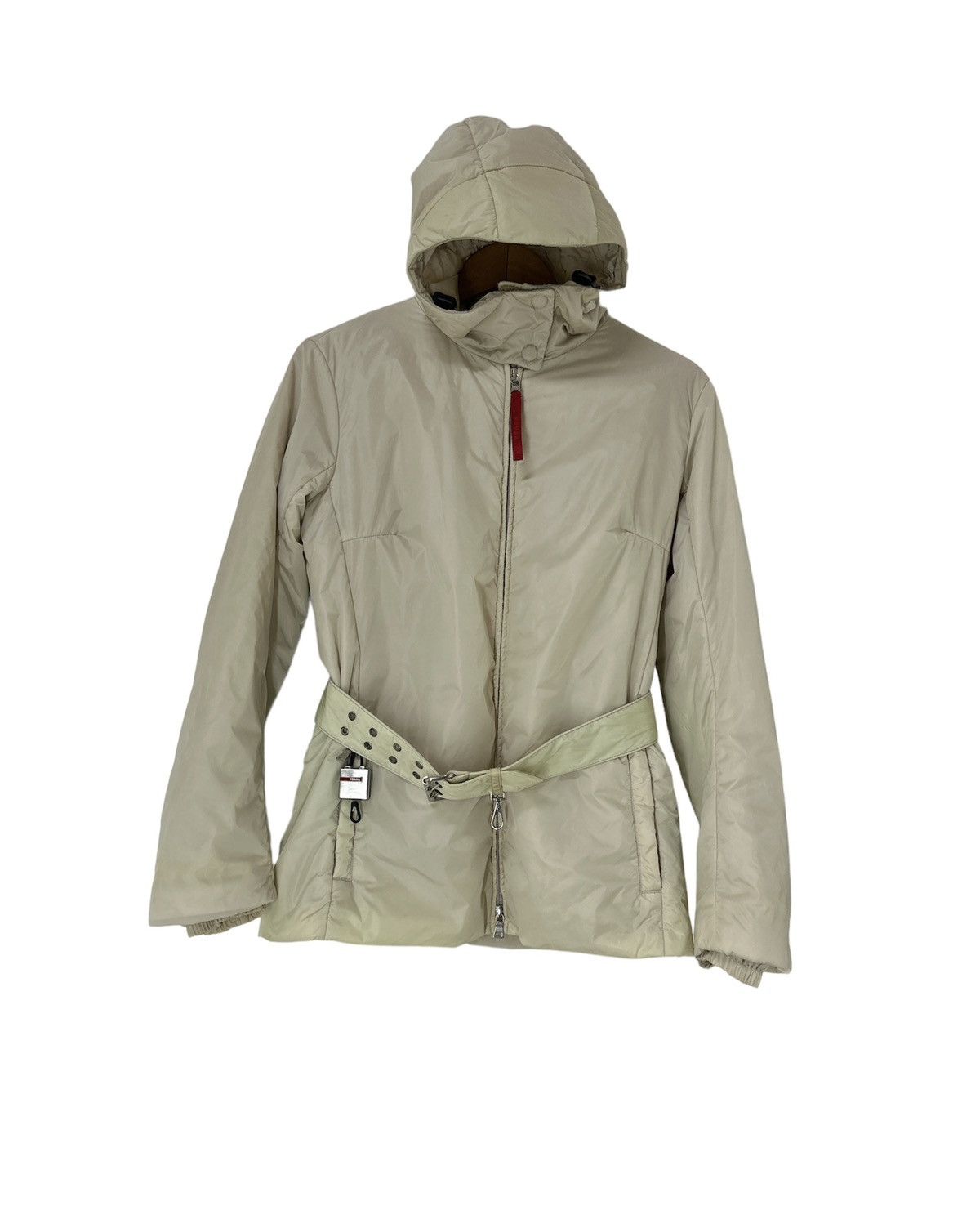 Prada Prada Nylon Jacket Hooded with Belt Padded Jacket Design Size S / US 4 / IT 40 - 1 Thumbnail