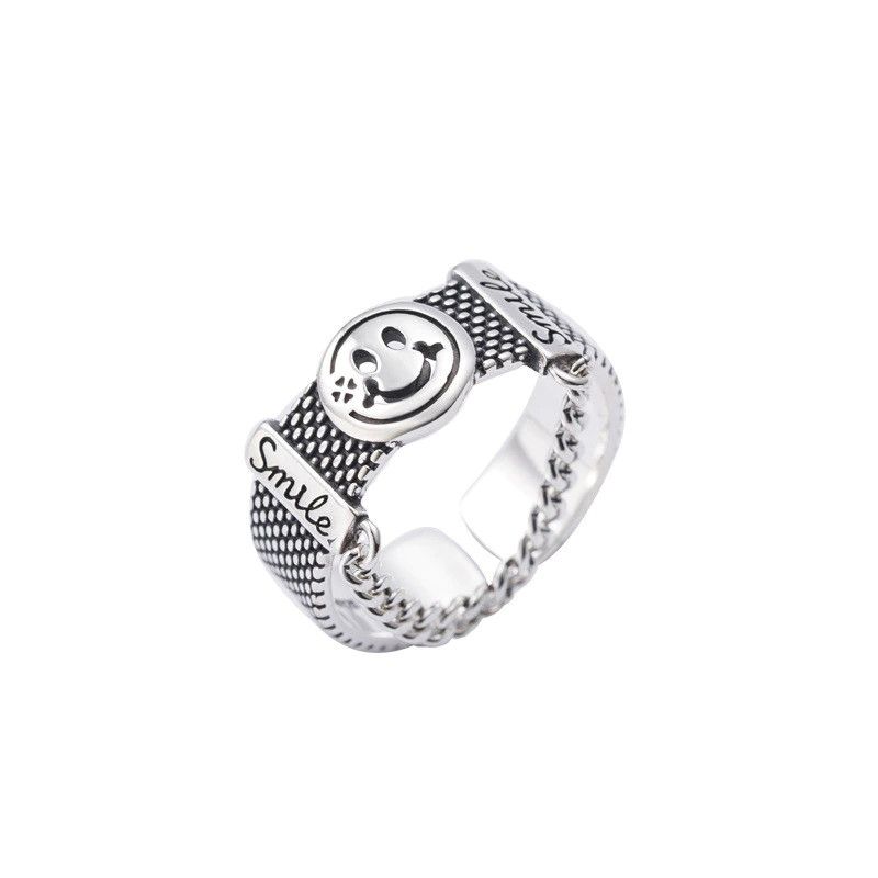 Jewelry Smile-Face Chain Adjustable Ring Size ONE SIZE - 3 Thumbnail