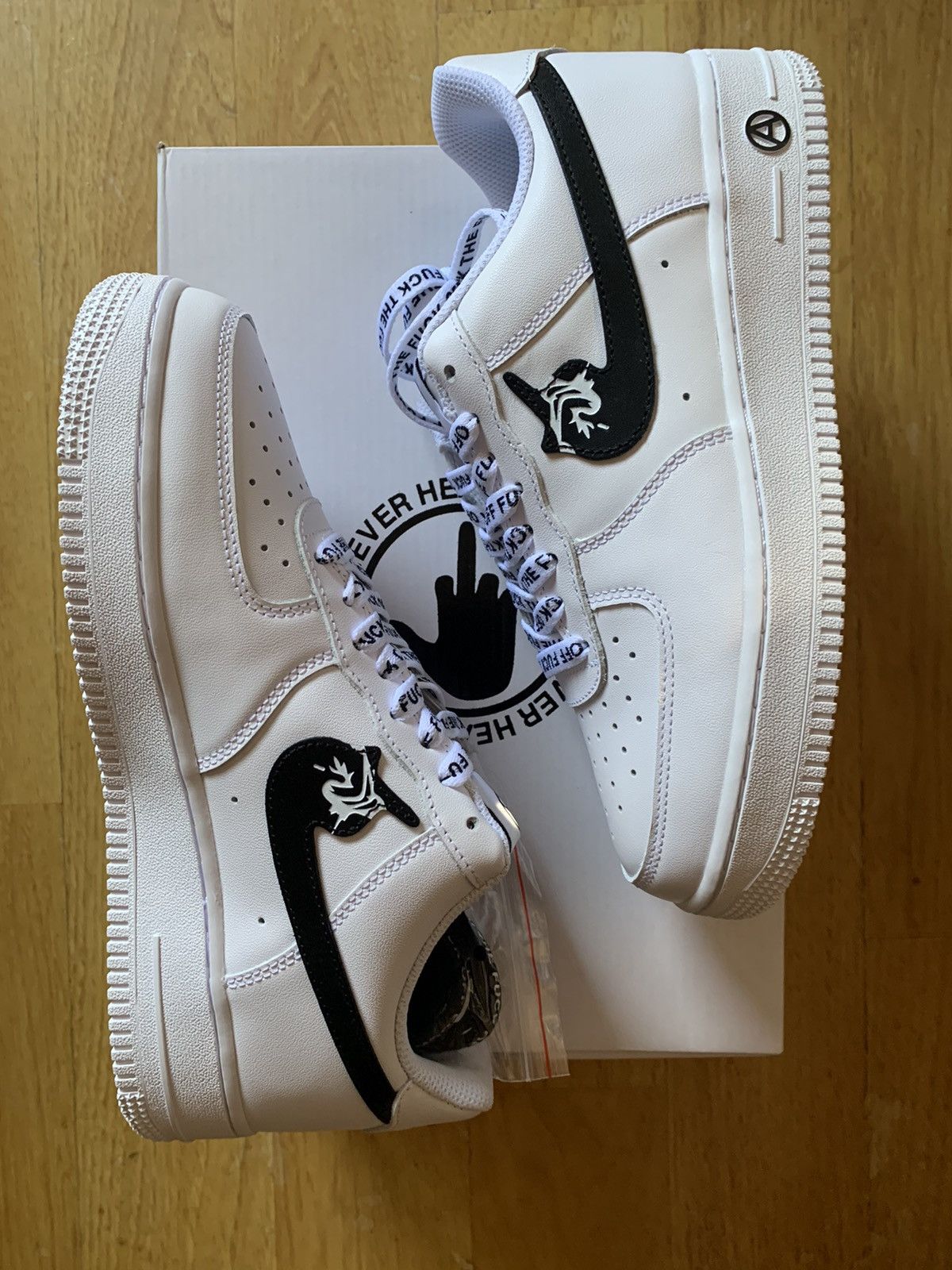 ineverheardofyou Ineverheardofyou 'Fuck Off' Air Force 1's Size US 8 / EU 41 - 5 Thumbnail