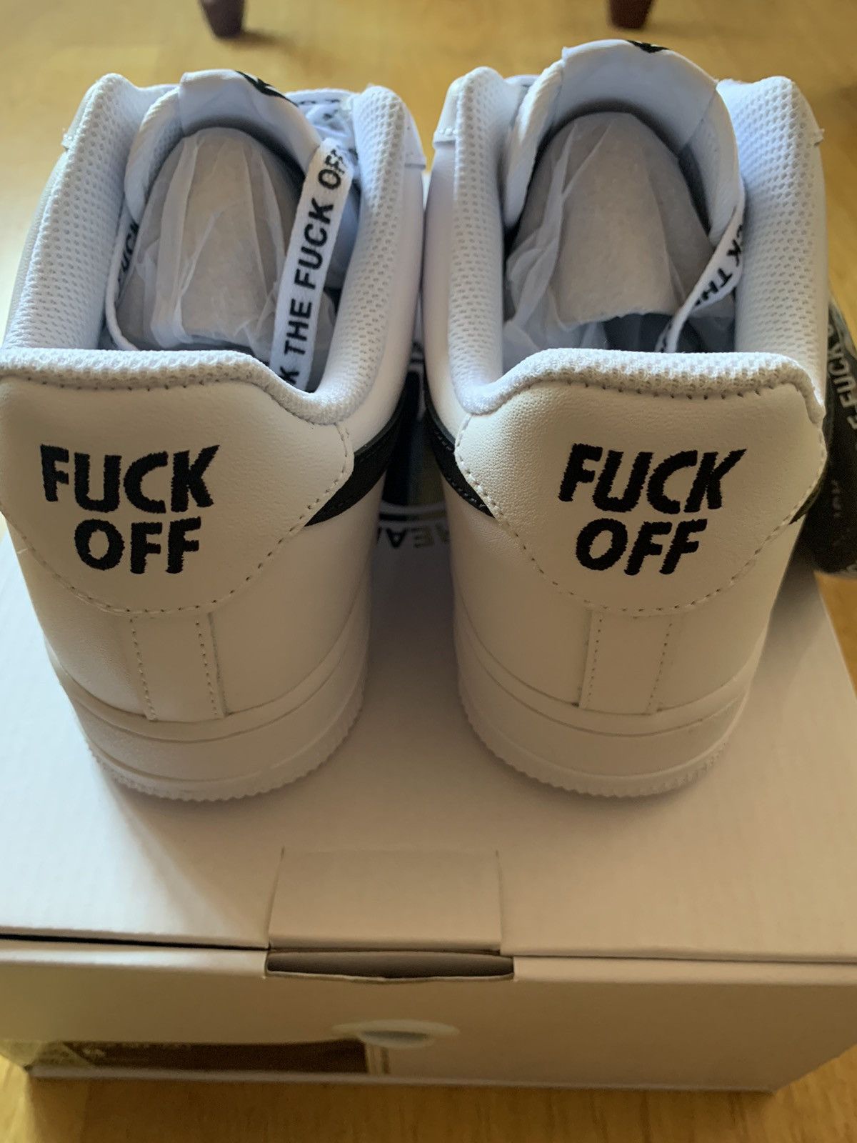 ineverheardofyou Ineverheardofyou 'Fuck Off' Air Force 1's Size US 8 / EU 41 - 7 Thumbnail