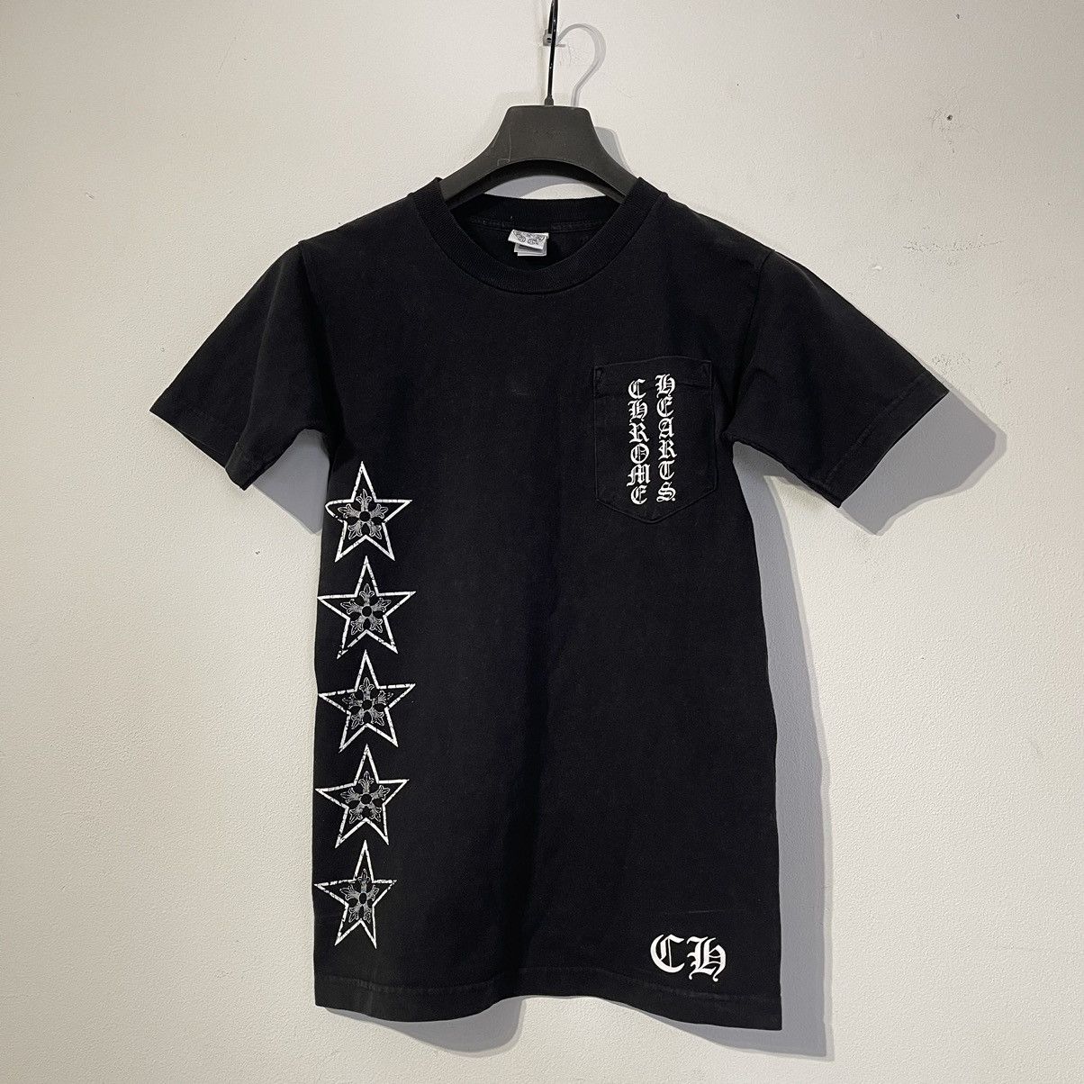 image of Chrome Hearts OG Stars T-Logo Tee in Black, Men's (Size Small)