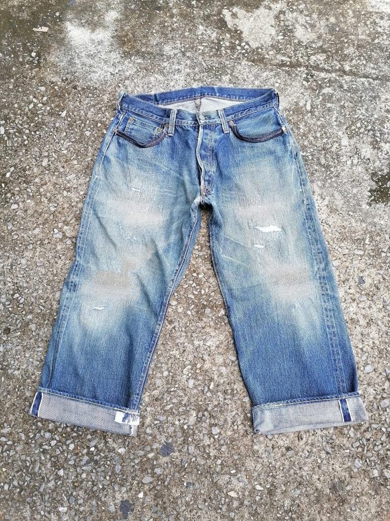 Evisu × Vintage Evisu Selvedge Distressed Denim Jeans Size US 32 / EU 48 - 1 Thumbnail
