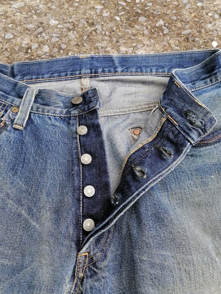 Evisu × Vintage Evisu Selvedge Distressed Denim Jeans Size US 32 / EU 48 - 4 Thumbnail