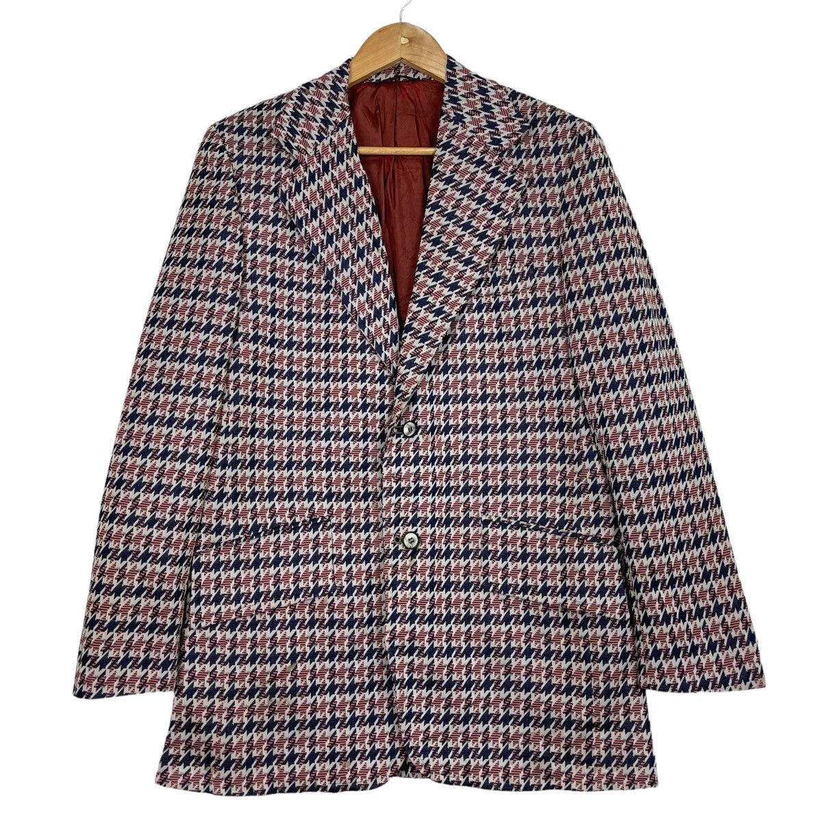Japanese Brand × Sears × Vintage 💥VINTAGE SEARS KINGS ROAD HOUNDTOOTH JACKET BLAZER Size US L / EU 52-54 / 3 - 1 Thumbnail