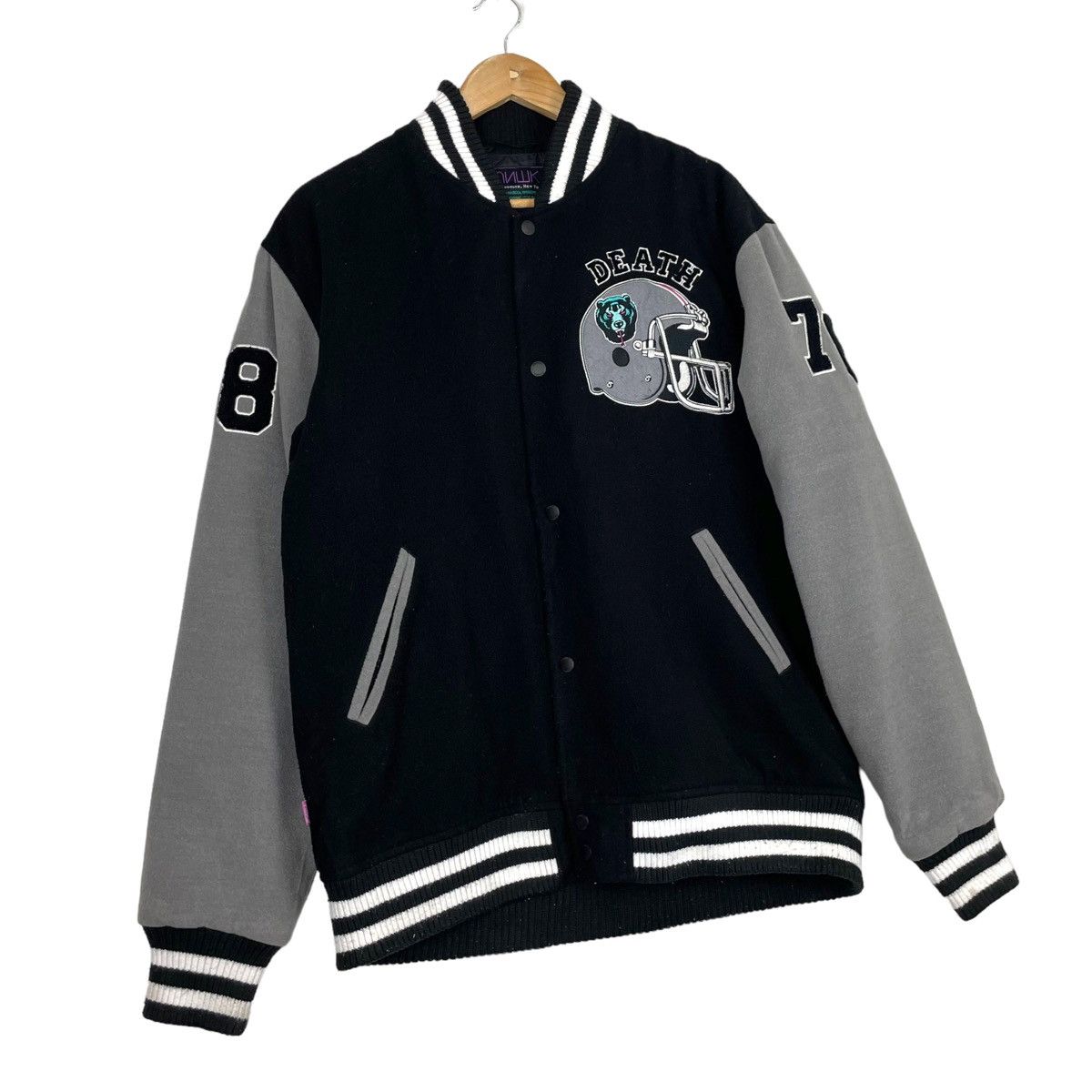 Japanese Brand × Mishka 💥 MISHKA DEATH ADDERS BUTTON VARSITY JACKET Size US L / EU 52-54 / 3 - 4 Thumbnail