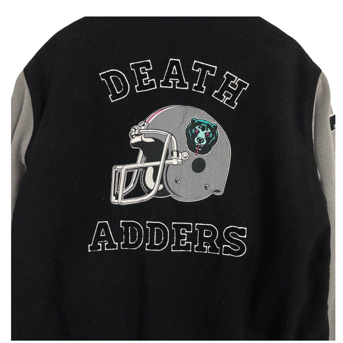 Japanese Brand × Mishka 💥 MISHKA DEATH ADDERS BUTTON VARSITY JACKET Size US L / EU 52-54 / 3 - 3 Thumbnail