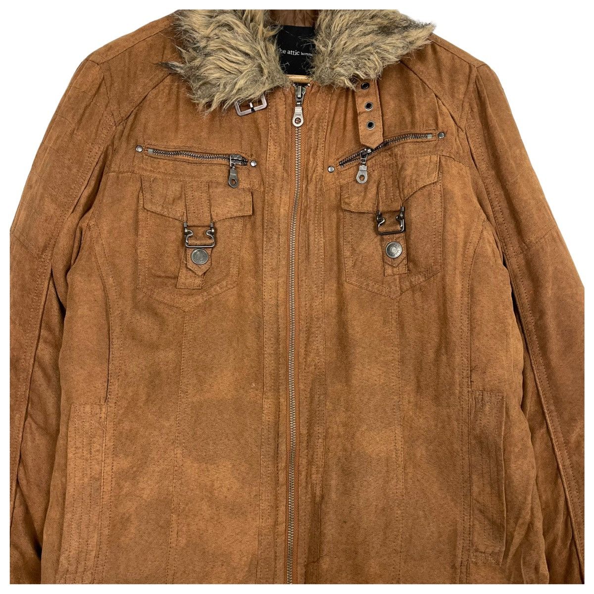 Hysteric Glamour × In The Attic × Japanese Brand 💥 IN THE ATTIC DUSTER MOLESKIN FUR LINNEN JACKET Size US M / EU 48-50 / 2 - 5 Thumbnail