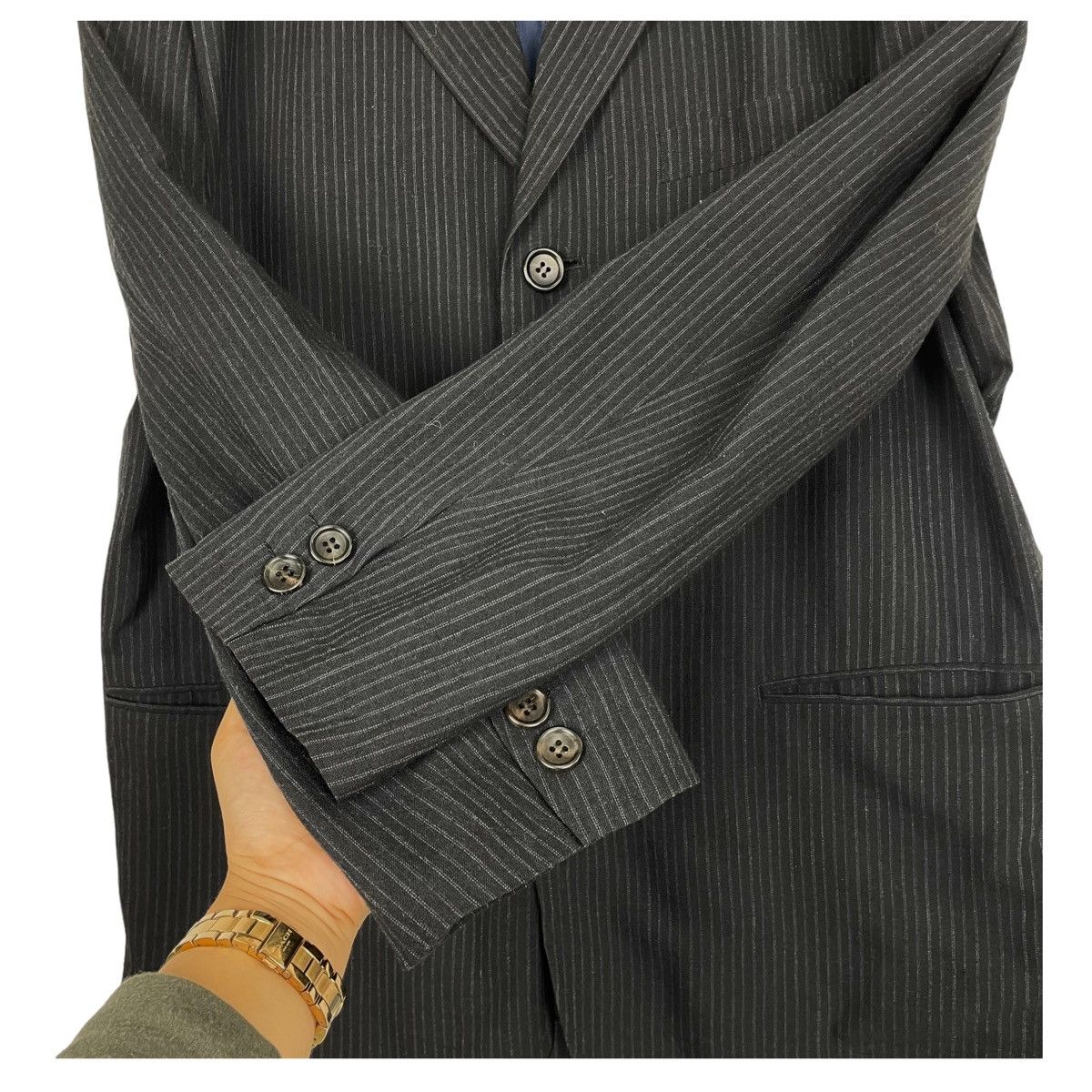 Japanese Brand × Yohji Yamamoto 💥LQ FOR MEN BY YOHJI YAMAMOTO STRIPE JACKET Size US L / EU 52-54 / 3 - 8 Thumbnail