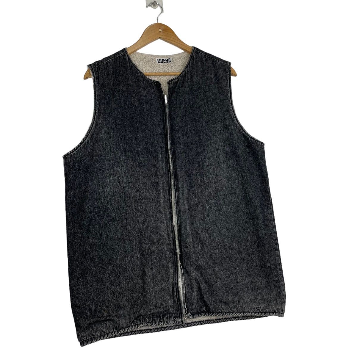 GOODENOUGH × Hiroshi Fujiwara × Japanese Brand 💥 90s GDEH ZIPPER WARN DENIM VEST Size US L / EU 52-54 / 3 - 2 Thumbnail