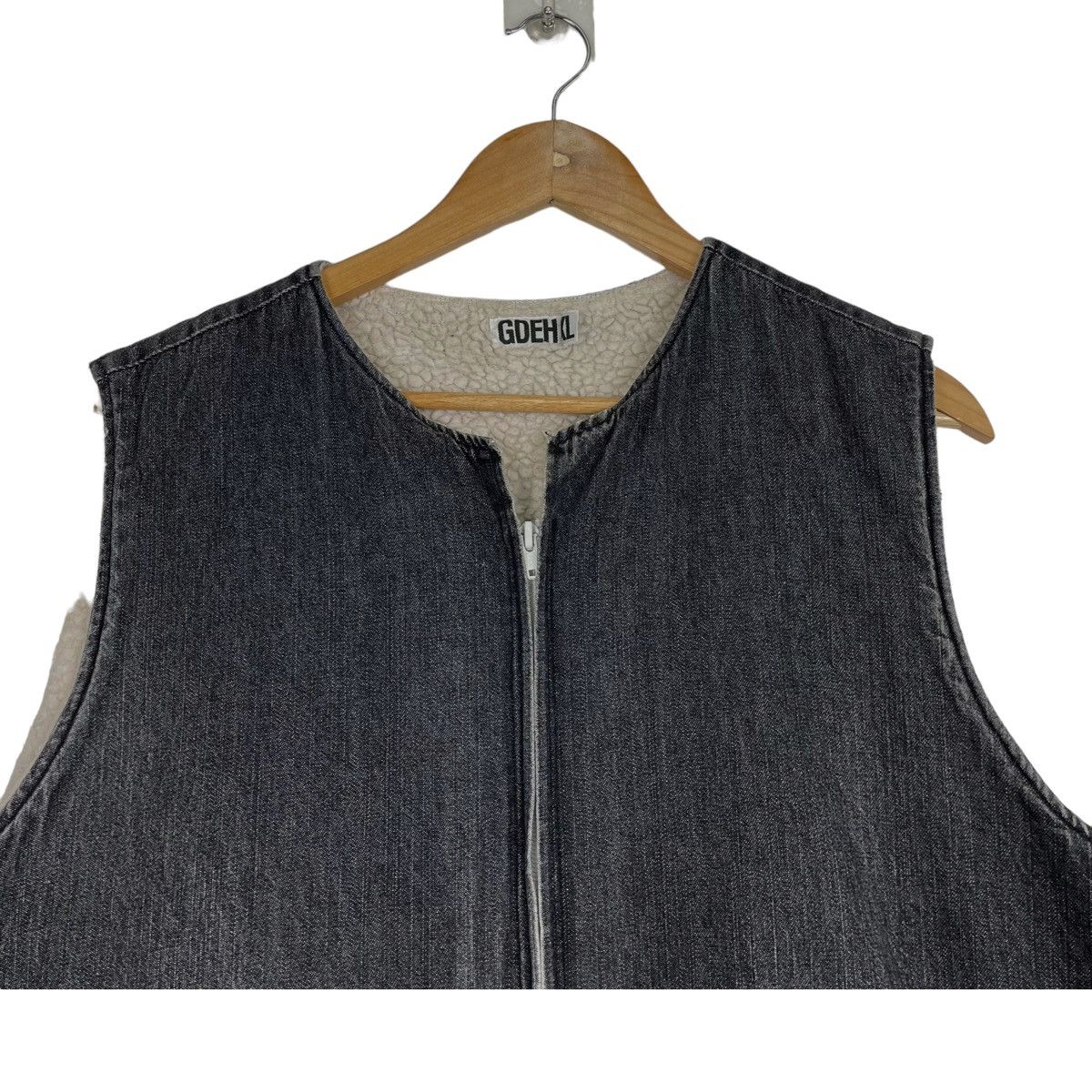 GOODENOUGH × Hiroshi Fujiwara × Japanese Brand 💥 90s GDEH ZIPPER WARN DENIM VEST Size US L / EU 52-54 / 3 - 7 Thumbnail