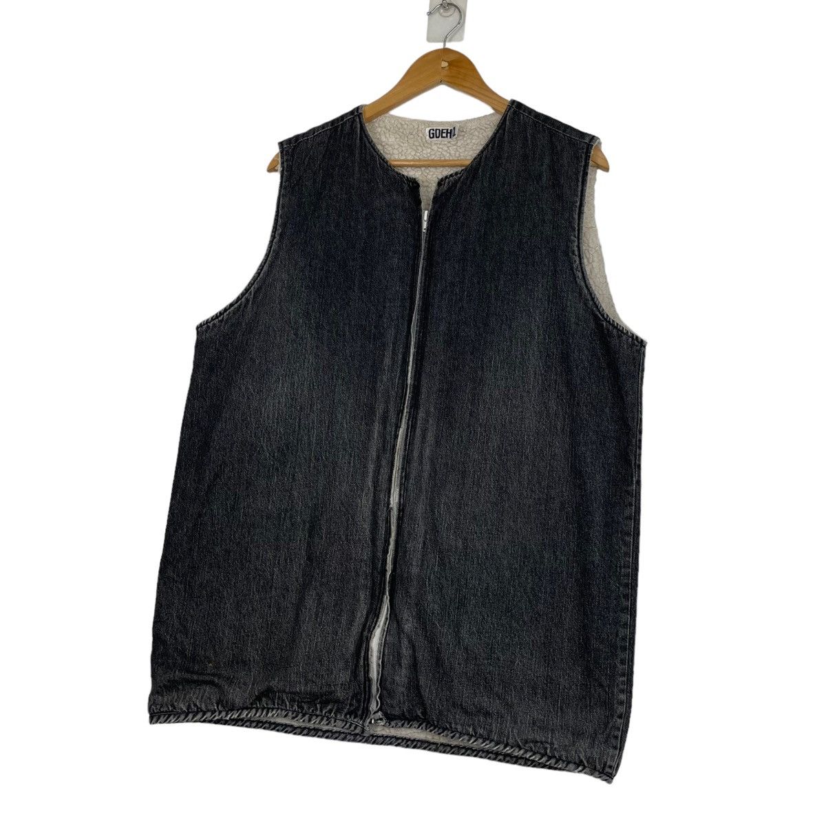 GOODENOUGH × Hiroshi Fujiwara × Japanese Brand 💥 90s GDEH ZIPPER WARN DENIM VEST Size US L / EU 52-54 / 3 - 3 Thumbnail