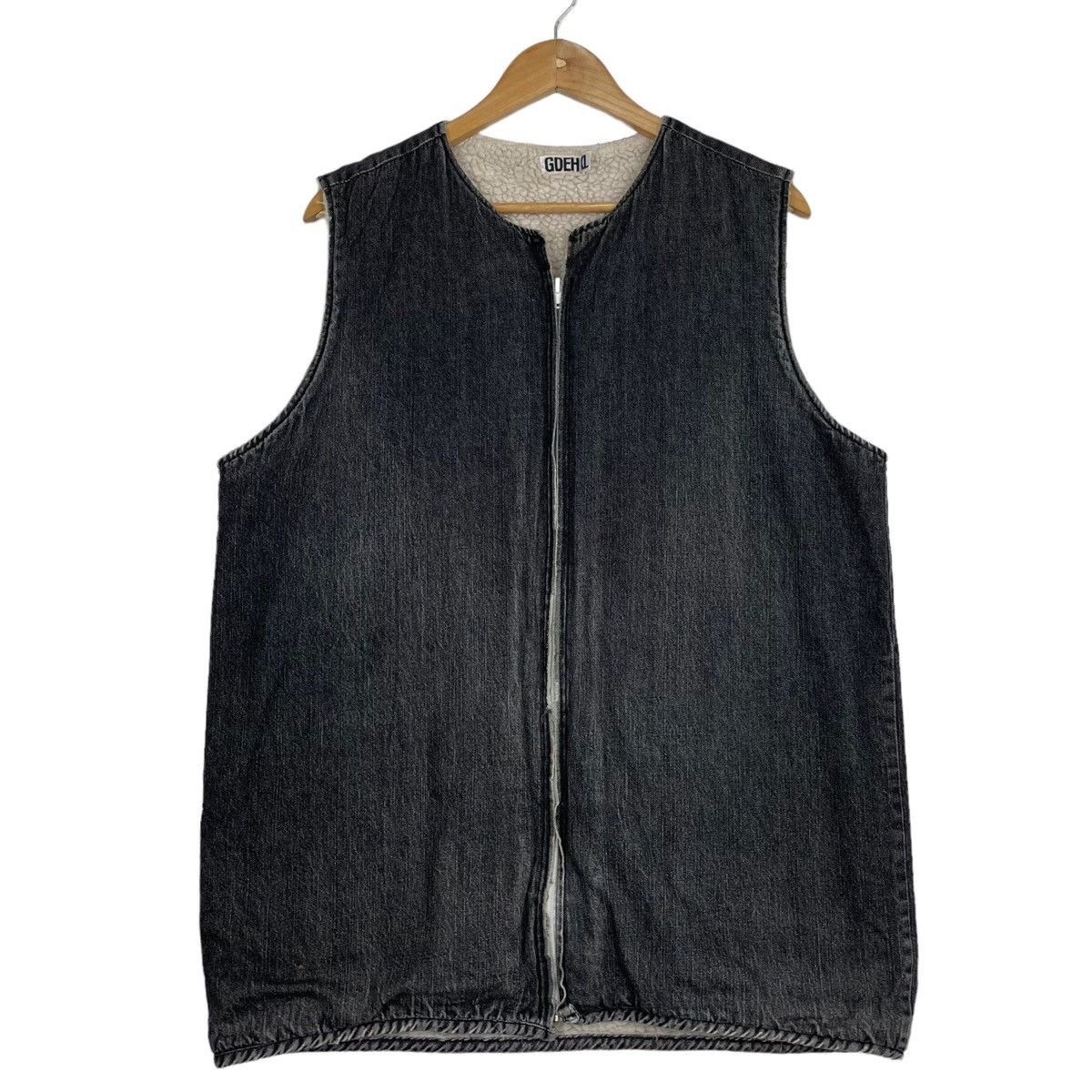 GOODENOUGH × Hiroshi Fujiwara × Japanese Brand 💥 90s GDEH ZIPPER WARN DENIM VEST Size US L / EU 52-54 / 3 - 1 Thumbnail