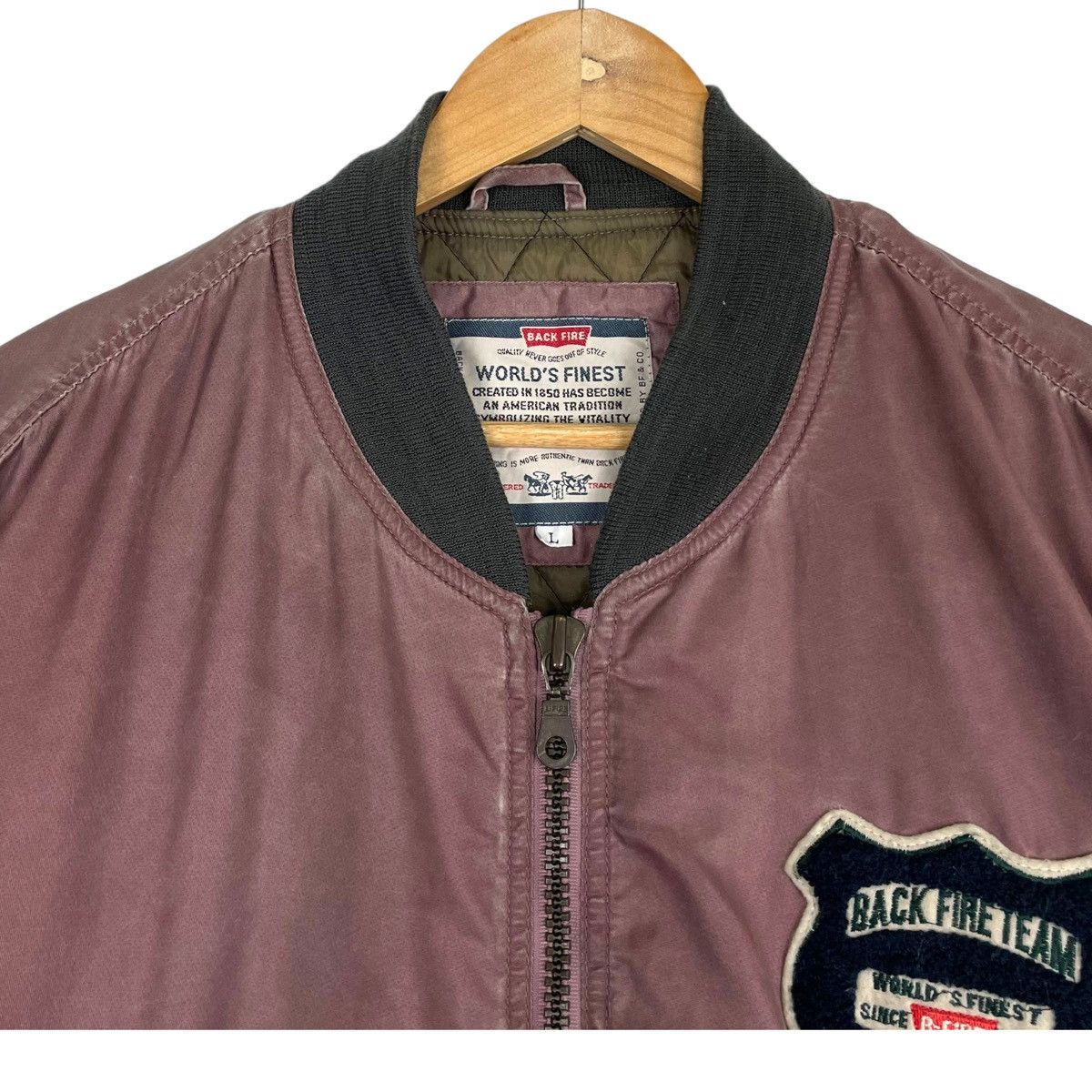 Japanese Brand × Sports Specialties 💥 80s BACK FIRE ZIPPER RIOT BOMBER JACKET Size US L / EU 52-54 / 3 - 7 Thumbnail