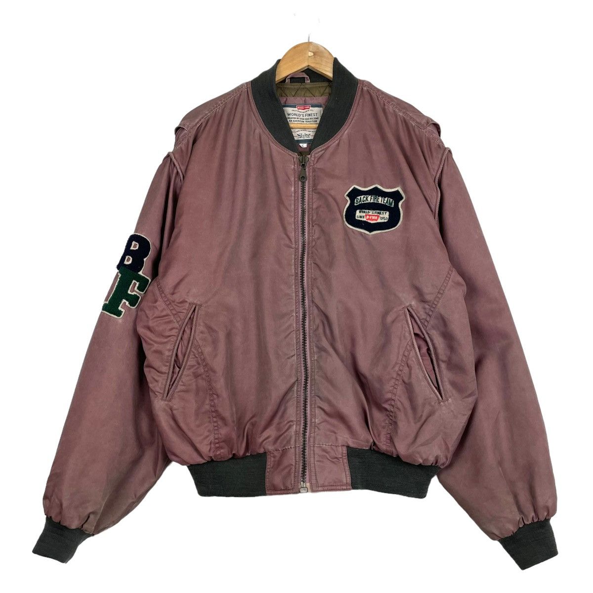 Japanese Brand × Sports Specialties 💥 80s BACK FIRE ZIPPER RIOT BOMBER JACKET Size US L / EU 52-54 / 3 - 3 Thumbnail