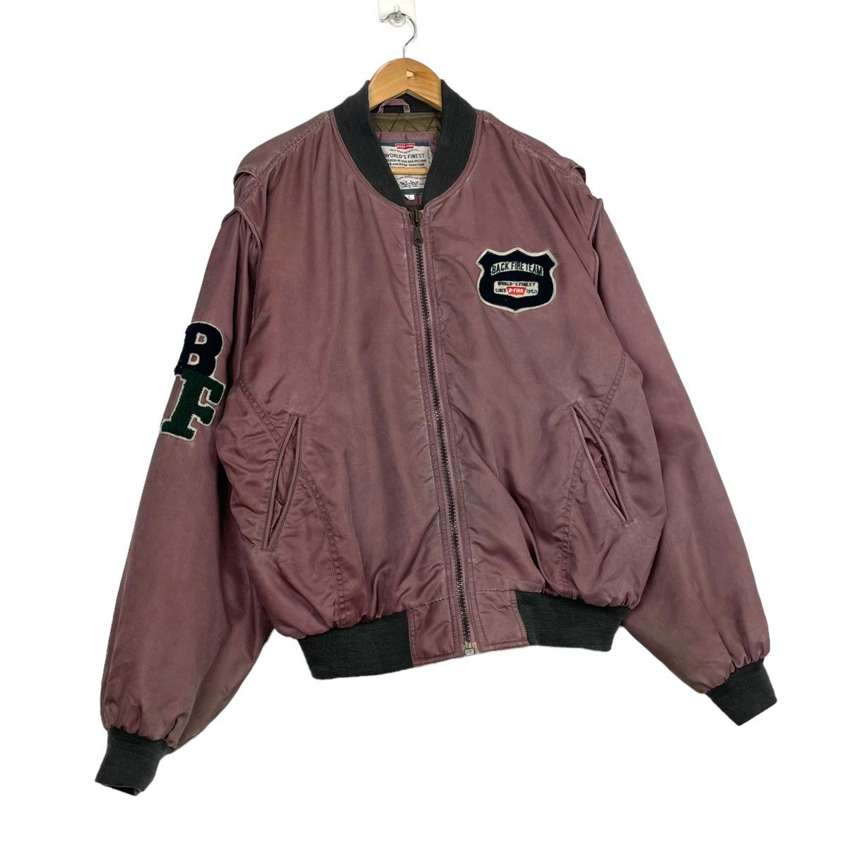 Japanese Brand × Sports Specialties 💥 80s BACK FIRE ZIPPER RIOT BOMBER JACKET Size US L / EU 52-54 / 3 - 6 Thumbnail