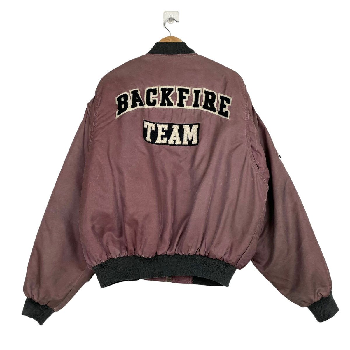 Japanese Brand × Sports Specialties 💥 80s BACK FIRE ZIPPER RIOT BOMBER JACKET Size US L / EU 52-54 / 3 - 1 Thumbnail