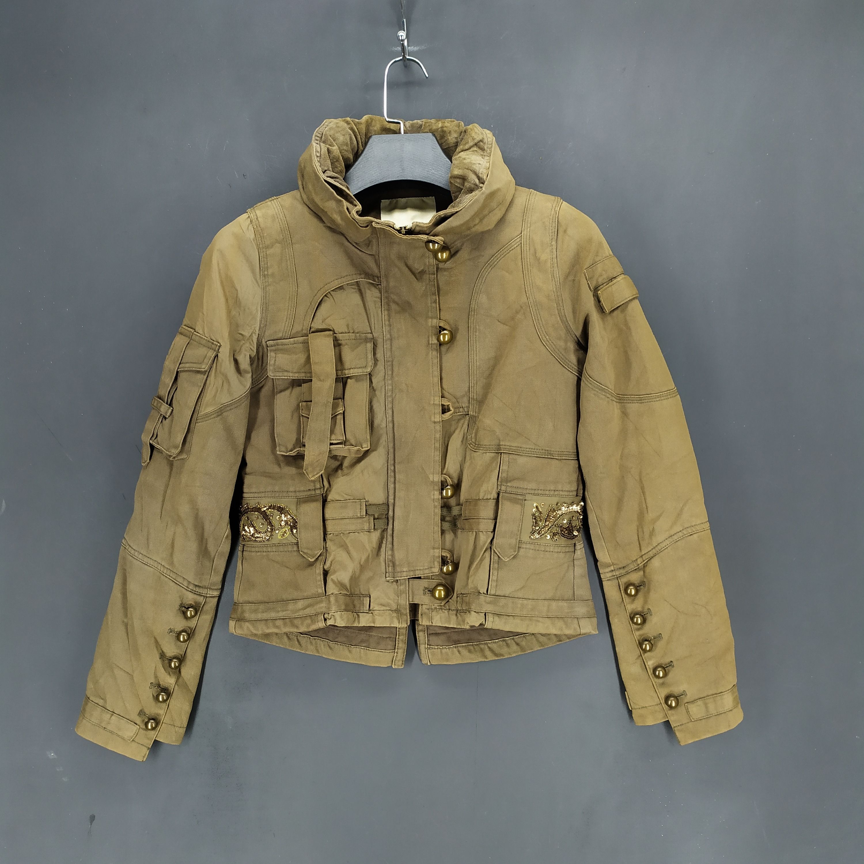 image of Avant Garde Japan Brand Enchantment Nice Design Cropped Jacket 1270-52 in Brown, Women's (Size XS)
