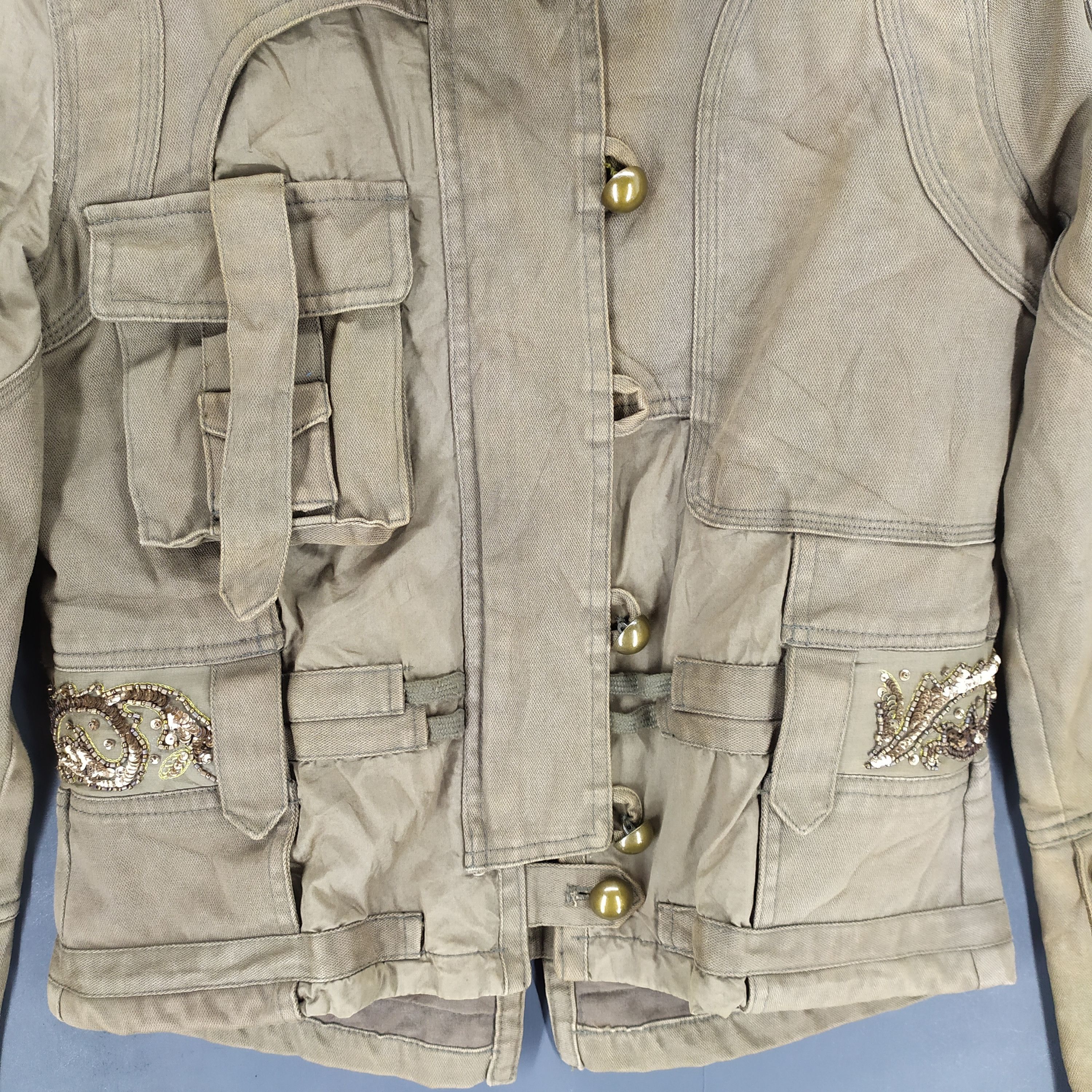 Enchantment Japan Brand Enchantment Nice Design Cropped Jacket #1270-52 Size XS / US 0-2 / IT 36-38 - 3 Thumbnail