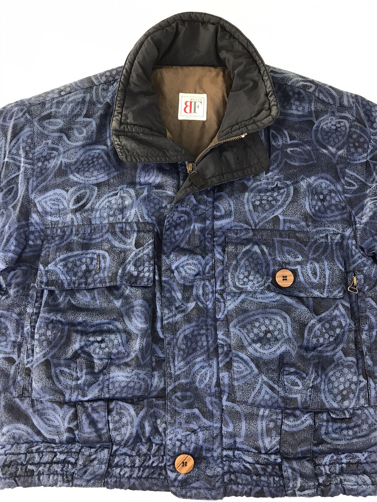Vintage Belfe Made In Italy Paisley Design Thick Puffer Jacket Size L / US 10 / IT 46 - 2 Thumbnail