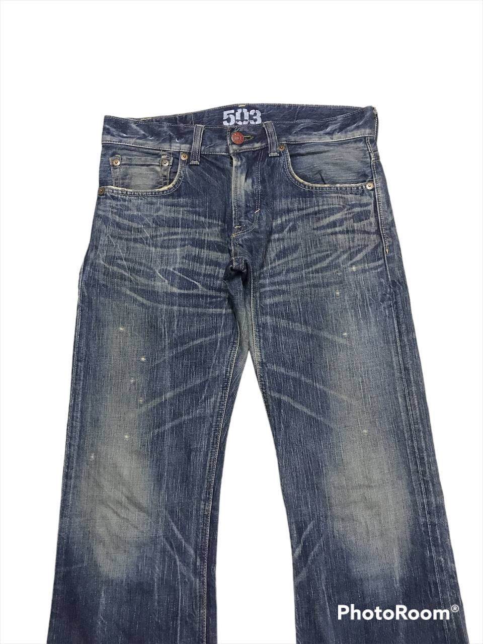 Japanese Brand × Vintage FLARED💥EDWIN 503 BLUE TRIP DISTRESSED DENIM PANTS Size US 34 / EU 50 - 8 Thumbnail