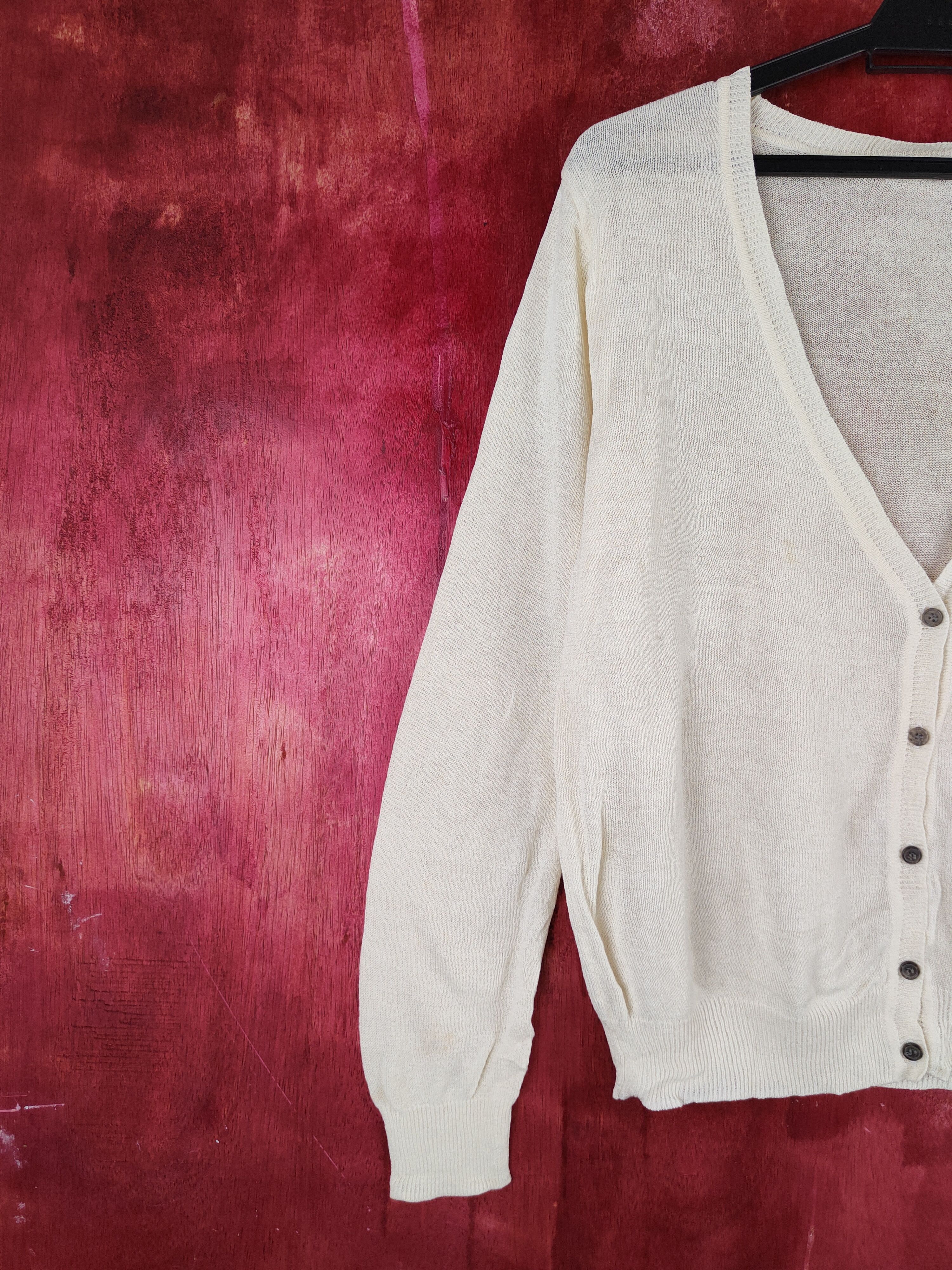Japanese Brand Japanese Brand Cream Crochet Meshnet Cardigan #S876 Size L / US 10 / IT 46 - 3 Thumbnail