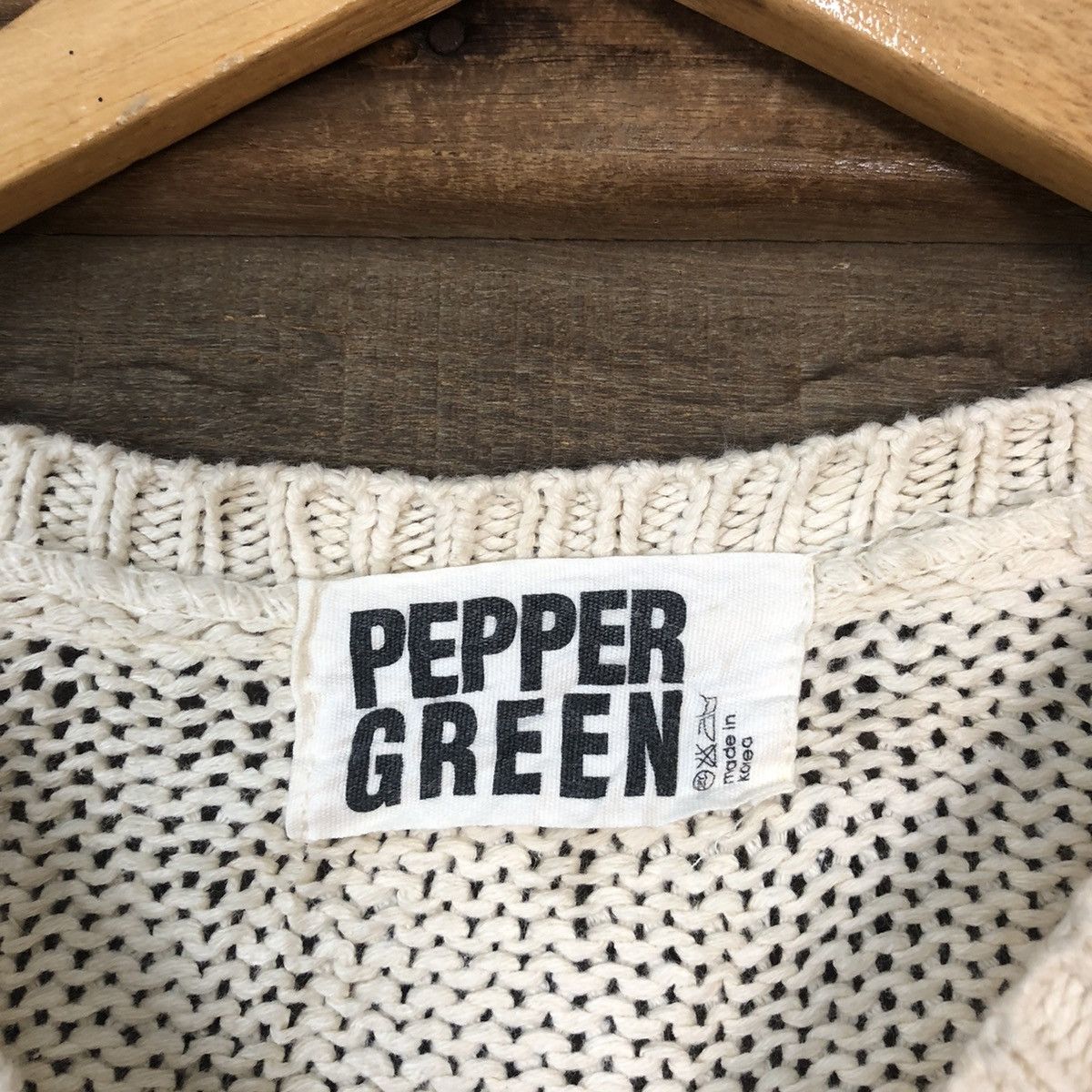 Japanese Brand Pepper Green Mesh Net Crochet White Knitwear #7141 Size XL / US 12-14 / IT 48-50 - 8 Thumbnail