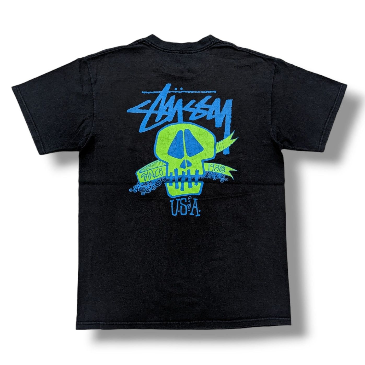 Vintage 2000s Stussy Icy Skull Logo Tee Rare 